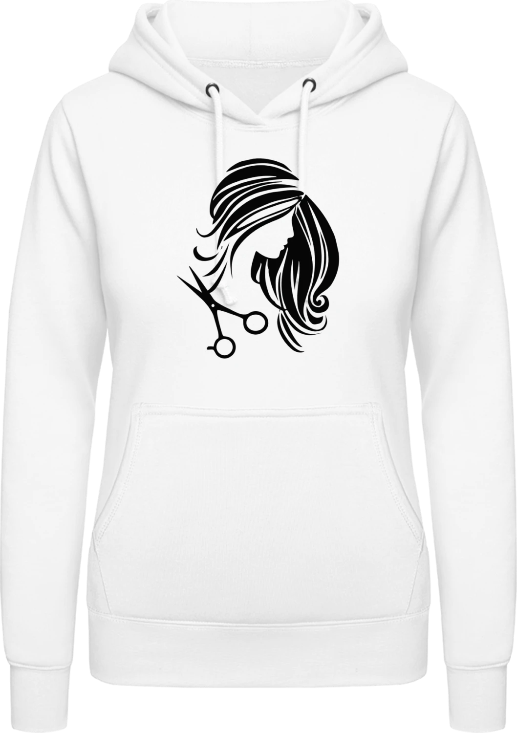 Haircut - Arctic white AWDis ladies hoodie - Front