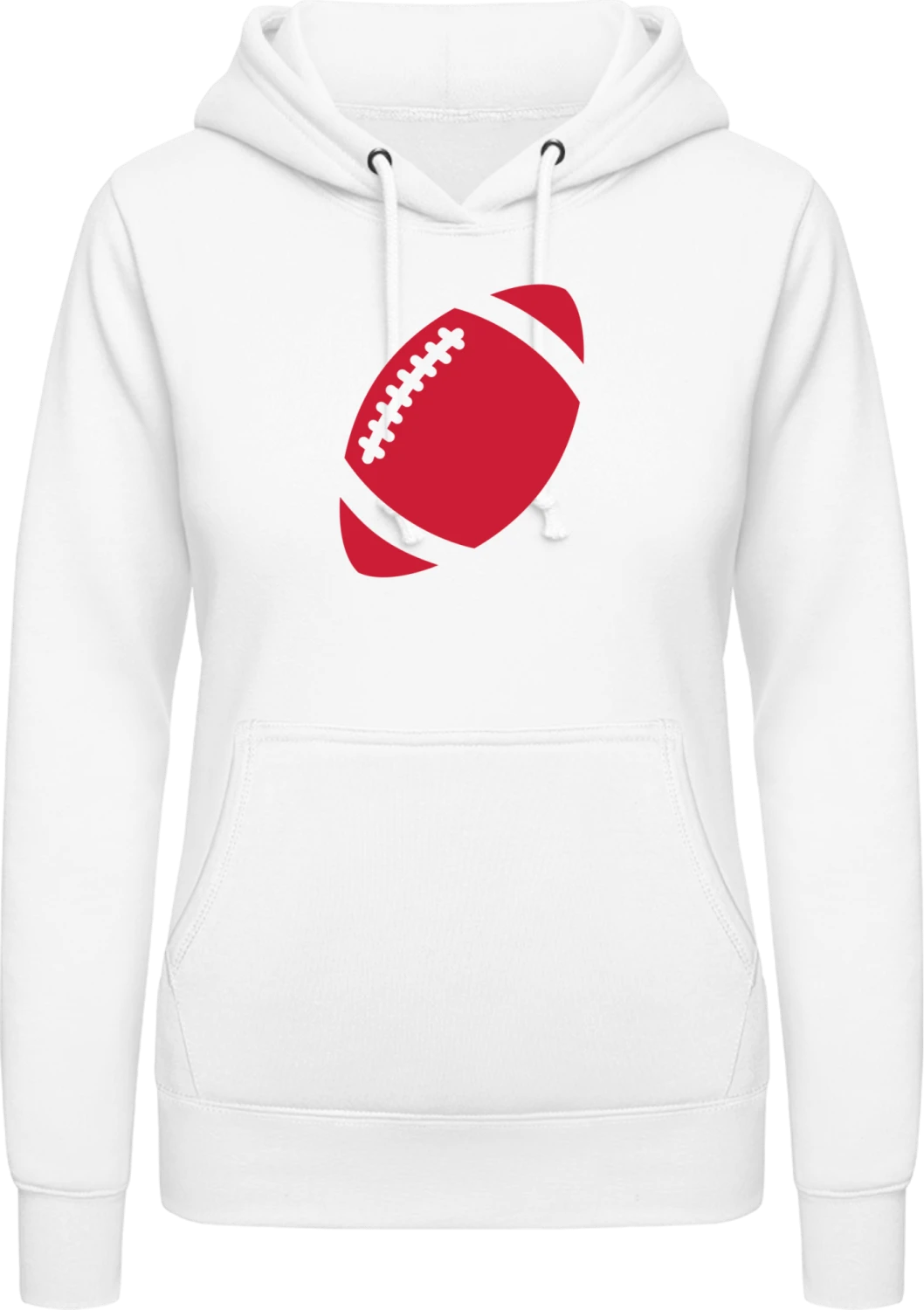 Rugby Ball - Arctic white AWDis ladies hoodie - Front