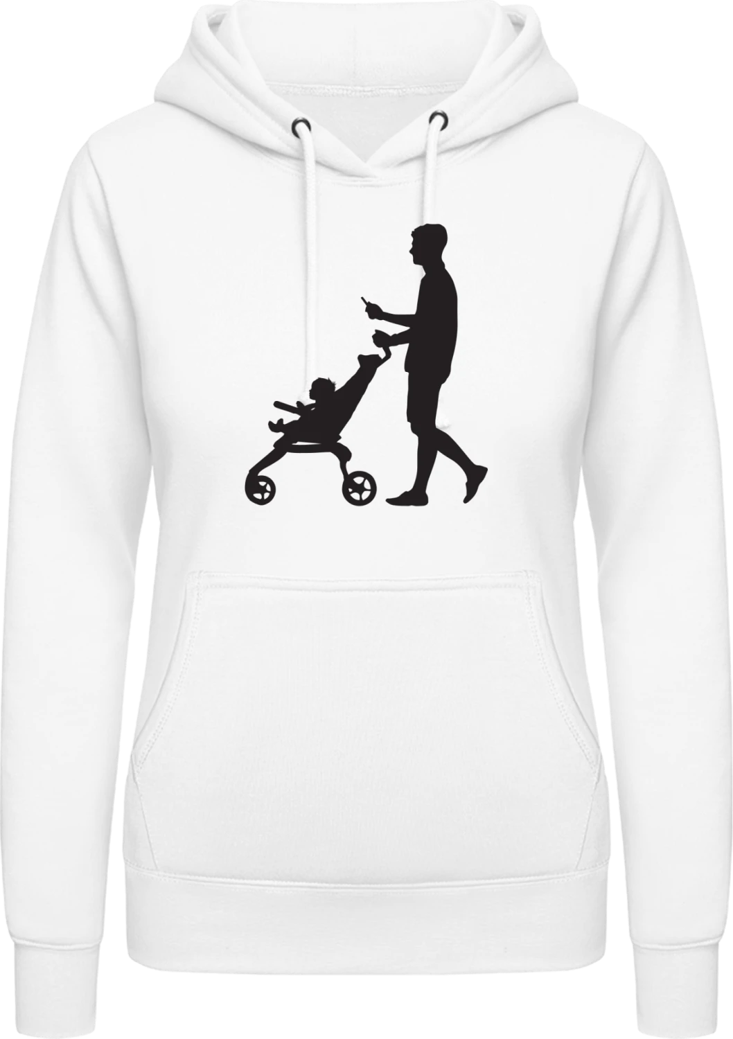 The Walking Dad Silhouette - Arctic white AWDis ladies hoodie - Front