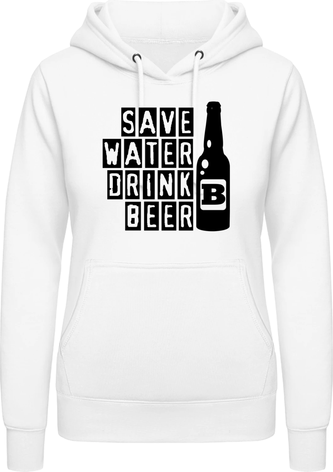 Save Water Drink Beer - Arctic white AWDis ladies hoodie - Front