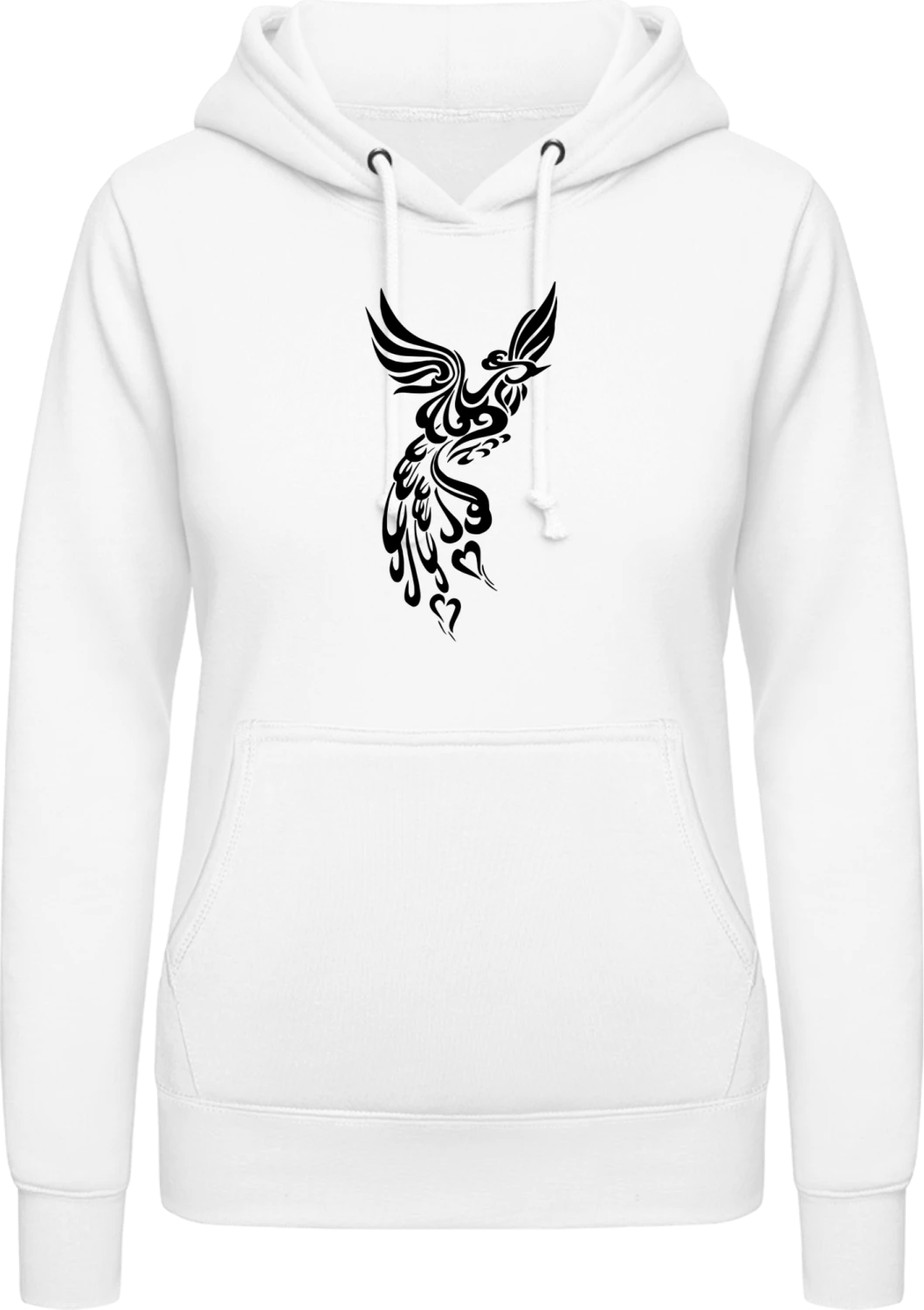 Phoenix Tribal - Arctic white AWDis ladies hoodie - Front