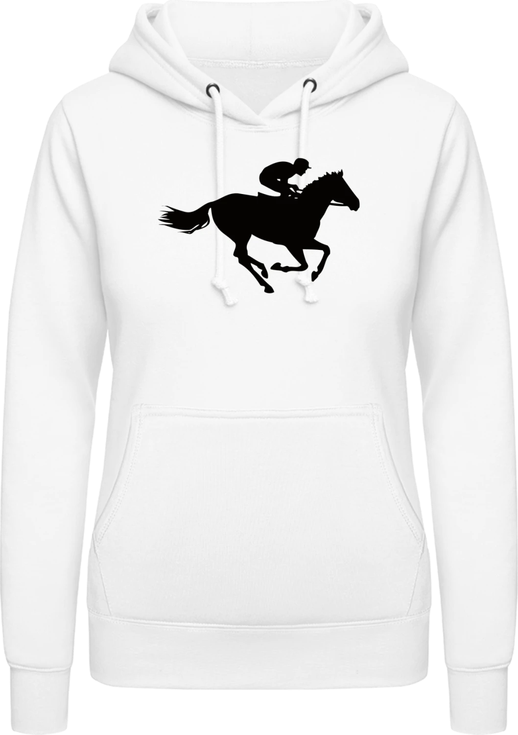 Pferderennen - Arctic white AWDis ladies hoodie - Front