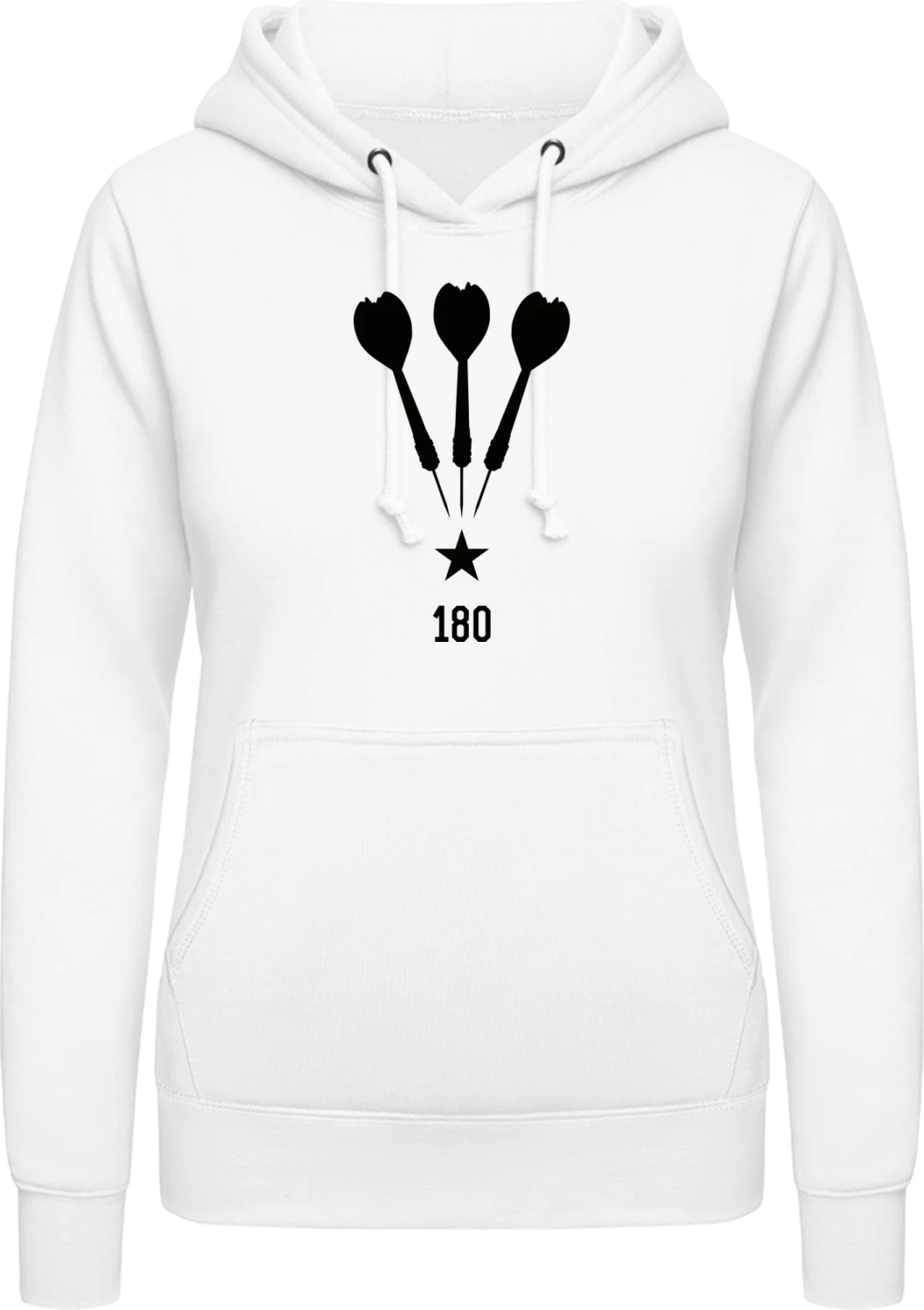 Darts 180 Star - Arctic white AWDis ladies hoodie - Front