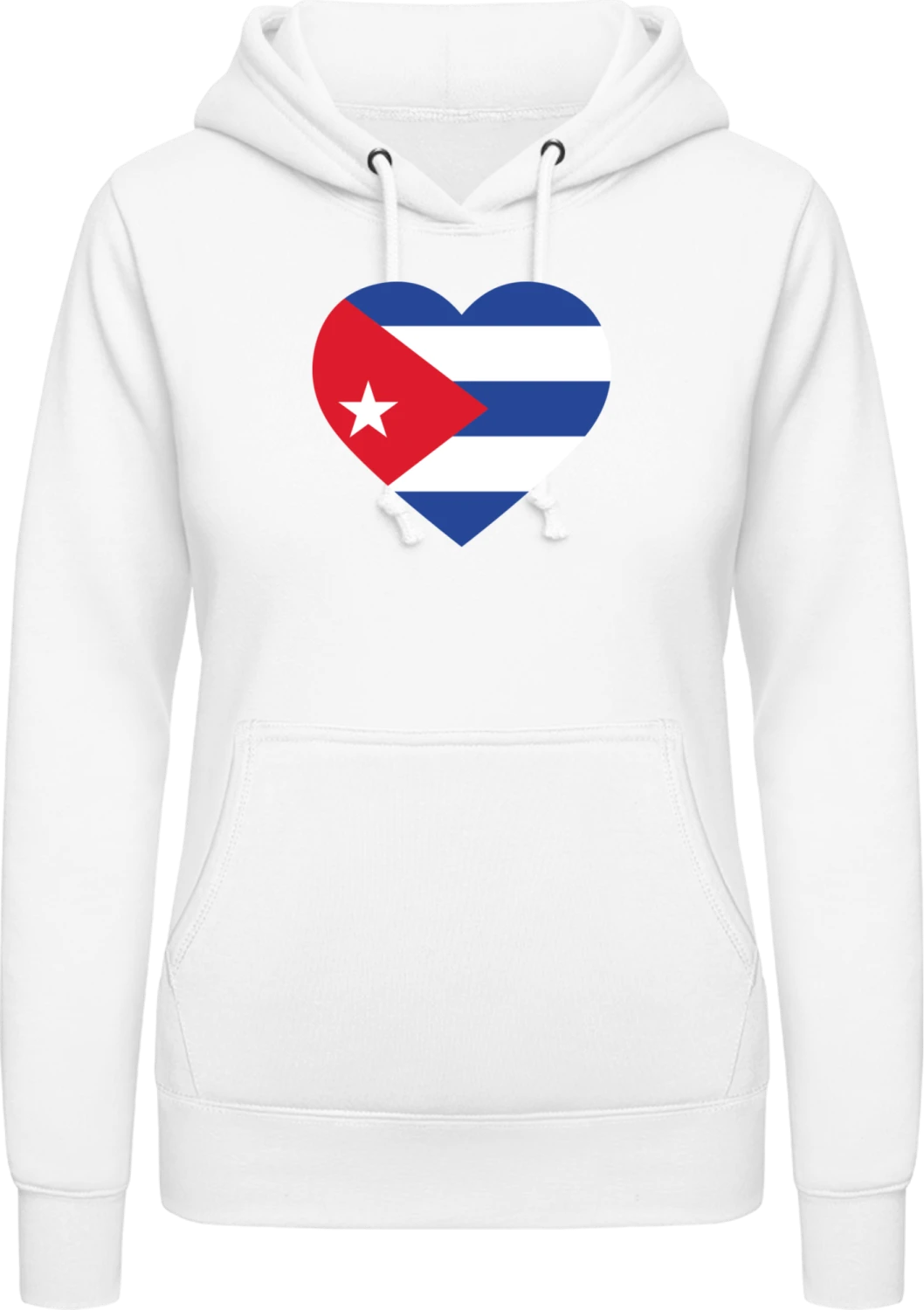 Cuba Heart Flag - Arctic white AWDis ladies hoodie - Front