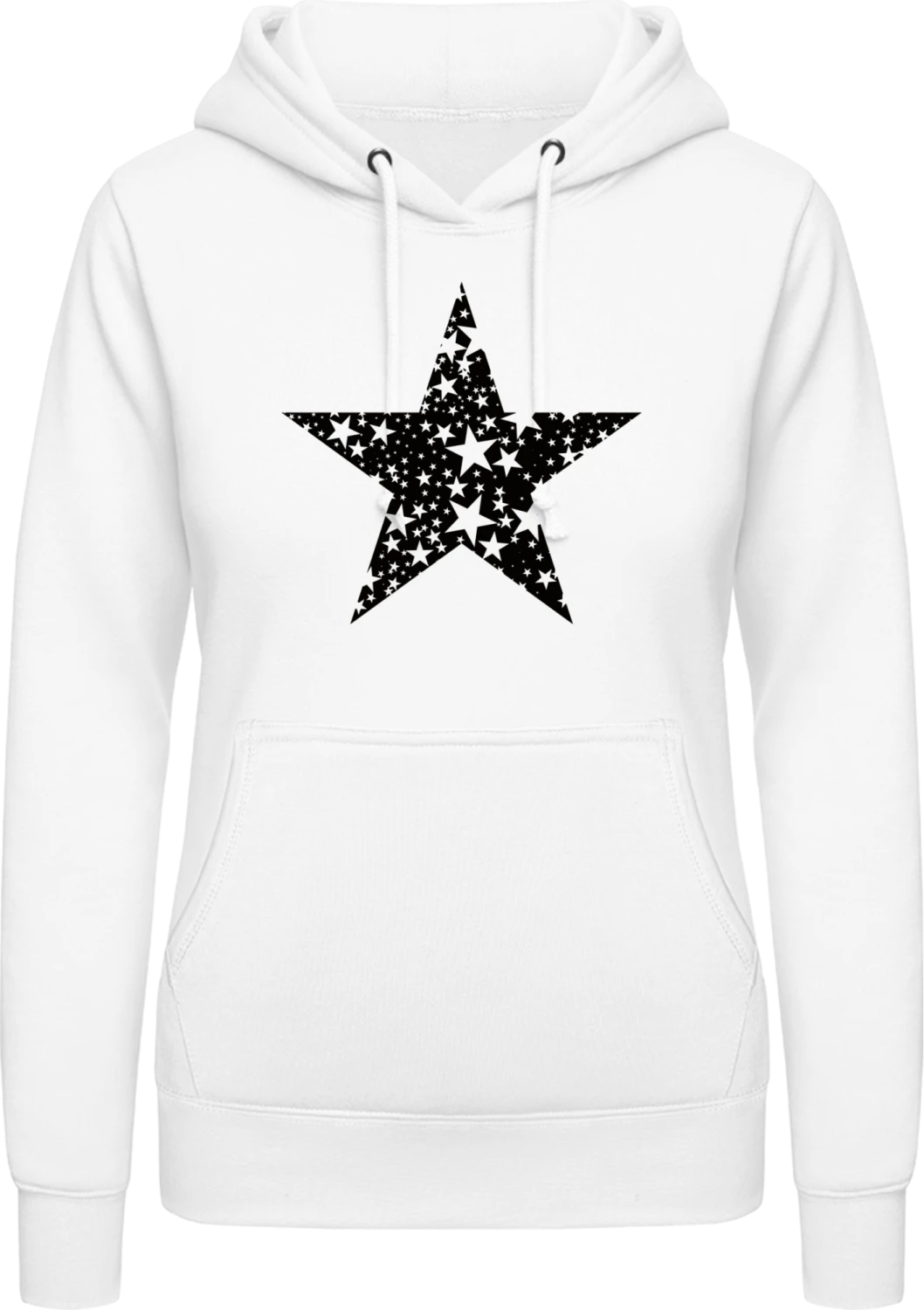 Stars in a Star - Arctic white AWDis ladies hoodie - Front