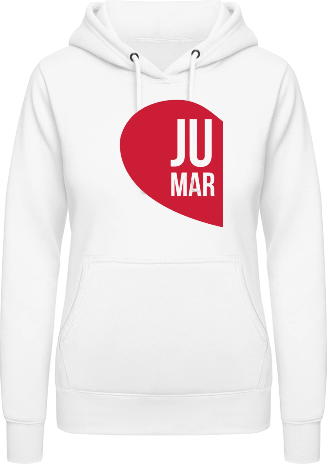 Just Married right - Arctic white AWDis ladies hoodie - Front