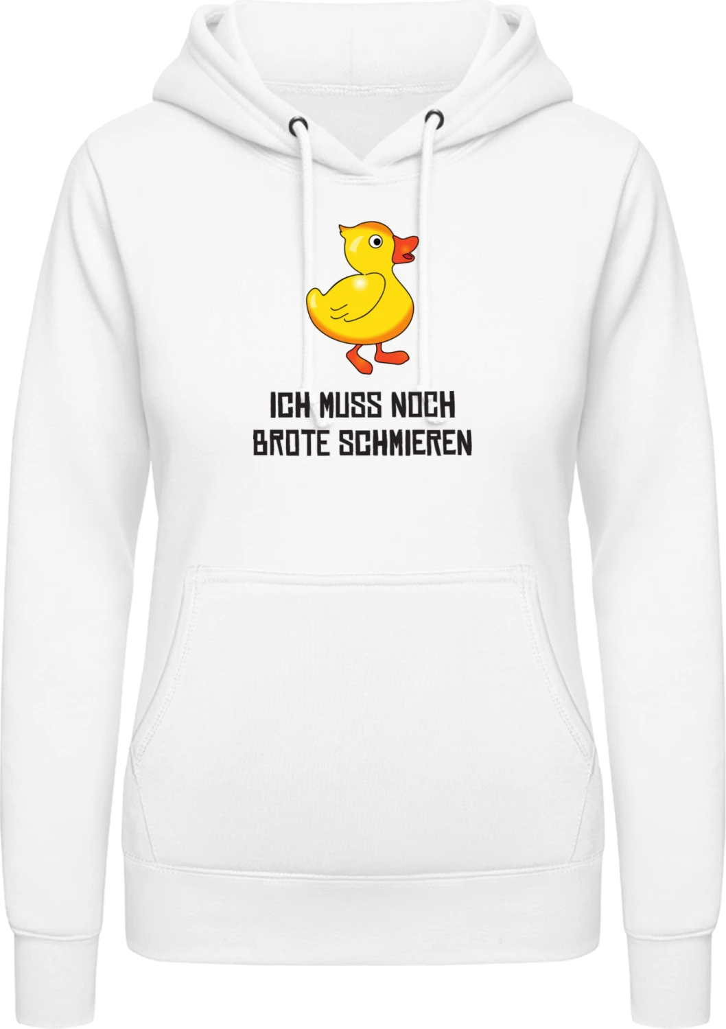 Ich muss noch Brote schmieren - Arctic white AWDis ladies hoodie - Front