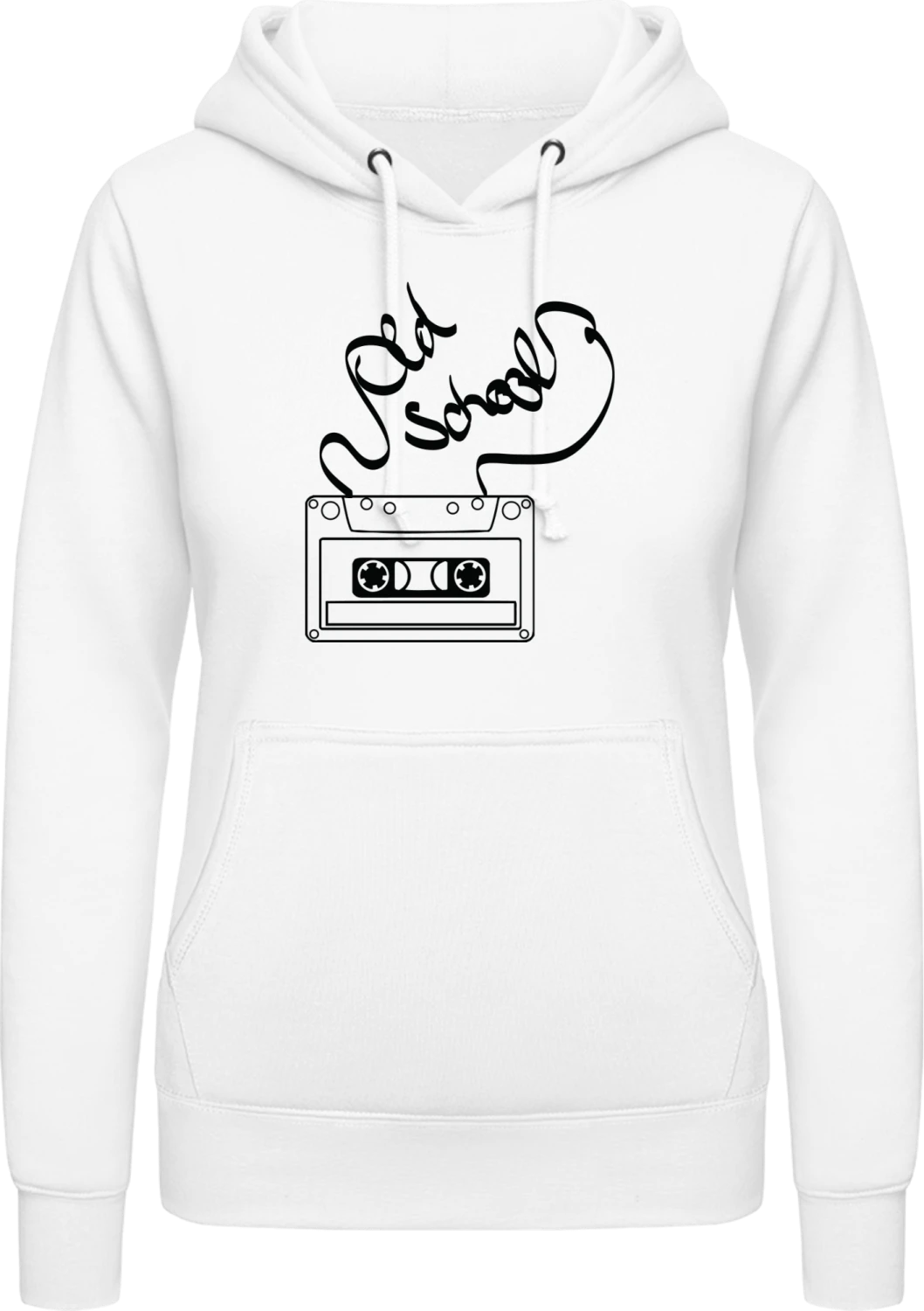 Old School Music Tape - Arctic white AWDis ladies hoodie - Front