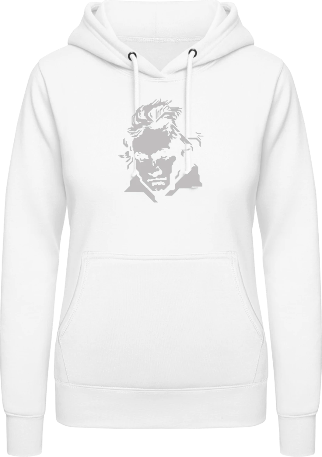 Beethoven - Arctic white AWDis ladies hoodie - Front