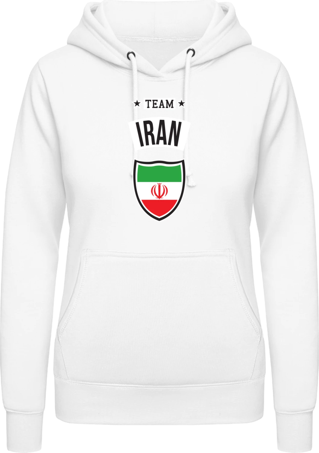 Team Iran - Arctic white AWDis ladies hoodie - Front