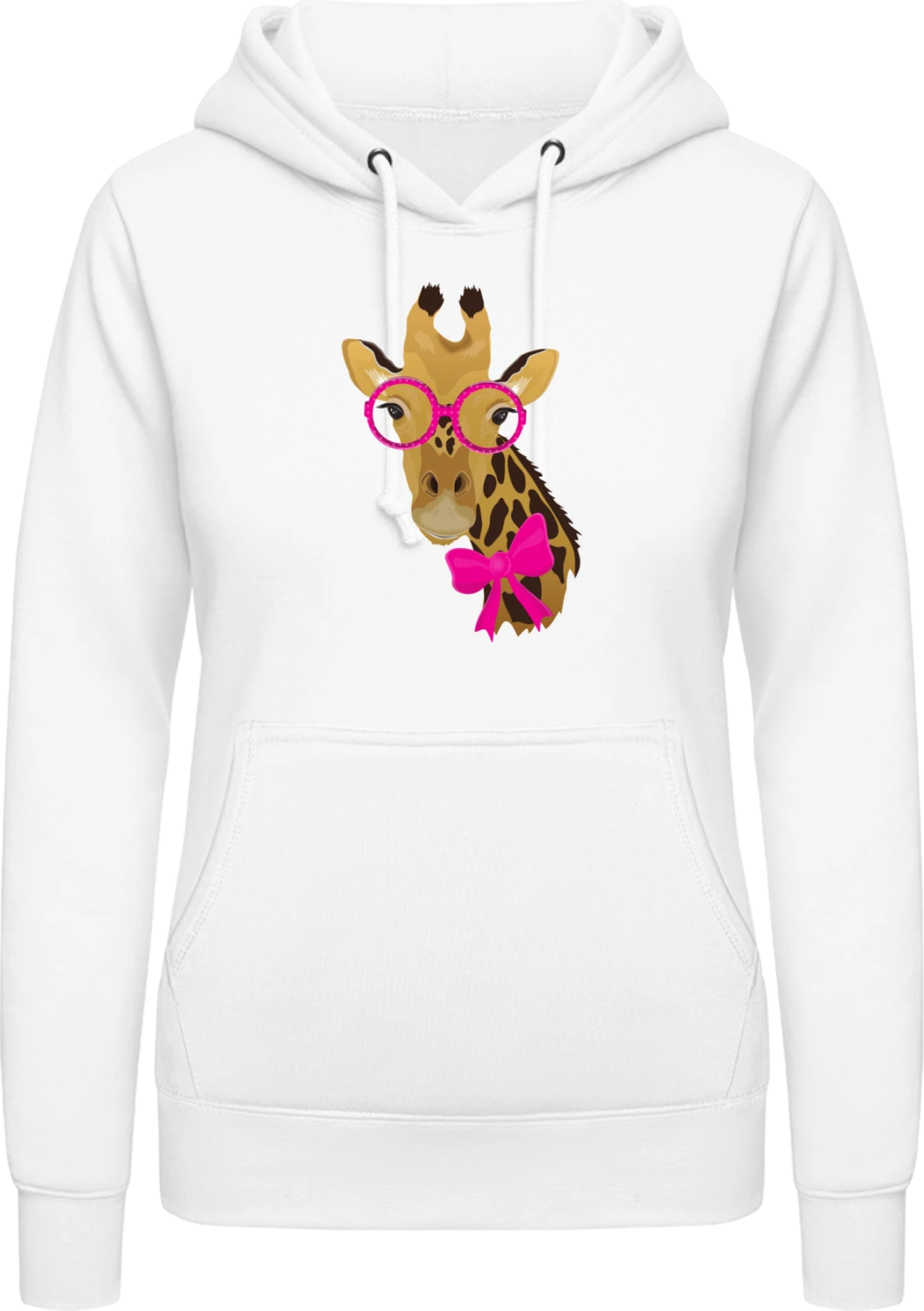 Giraffe Fashion - Arctic white AWDis ladies hoodie - Front