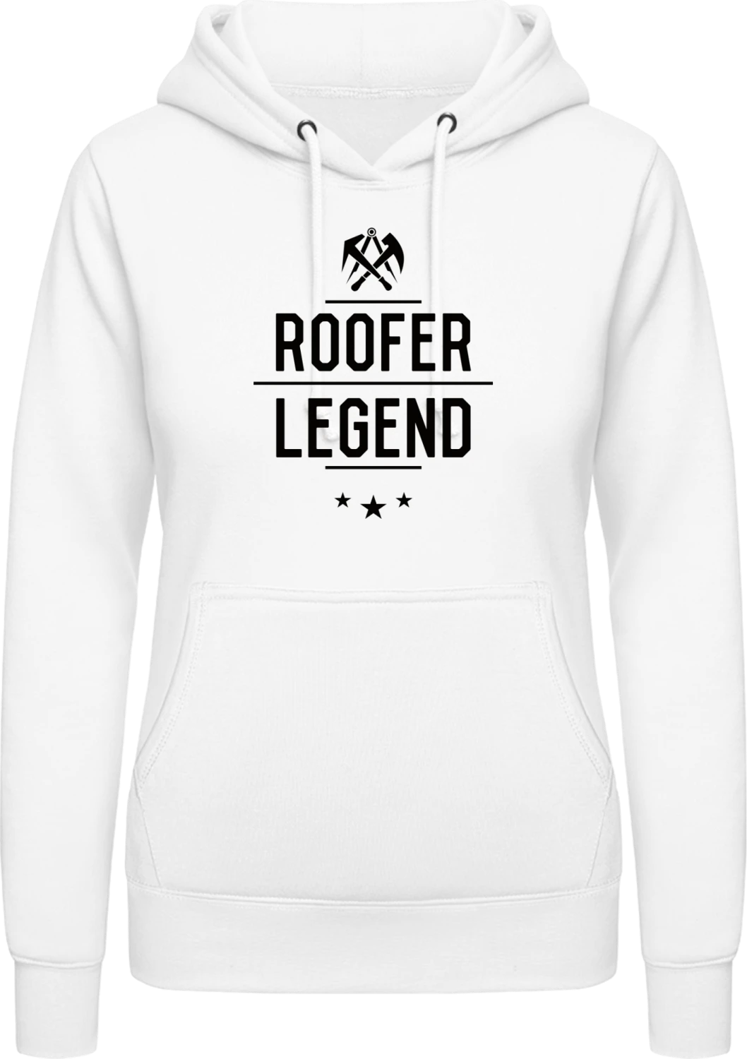 Roofer Legend - Arctic white AWDis ladies hoodie - Front