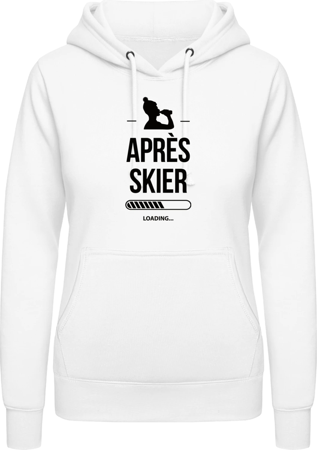 Après Skier Loading - Arctic white AWDis ladies hoodie - Front