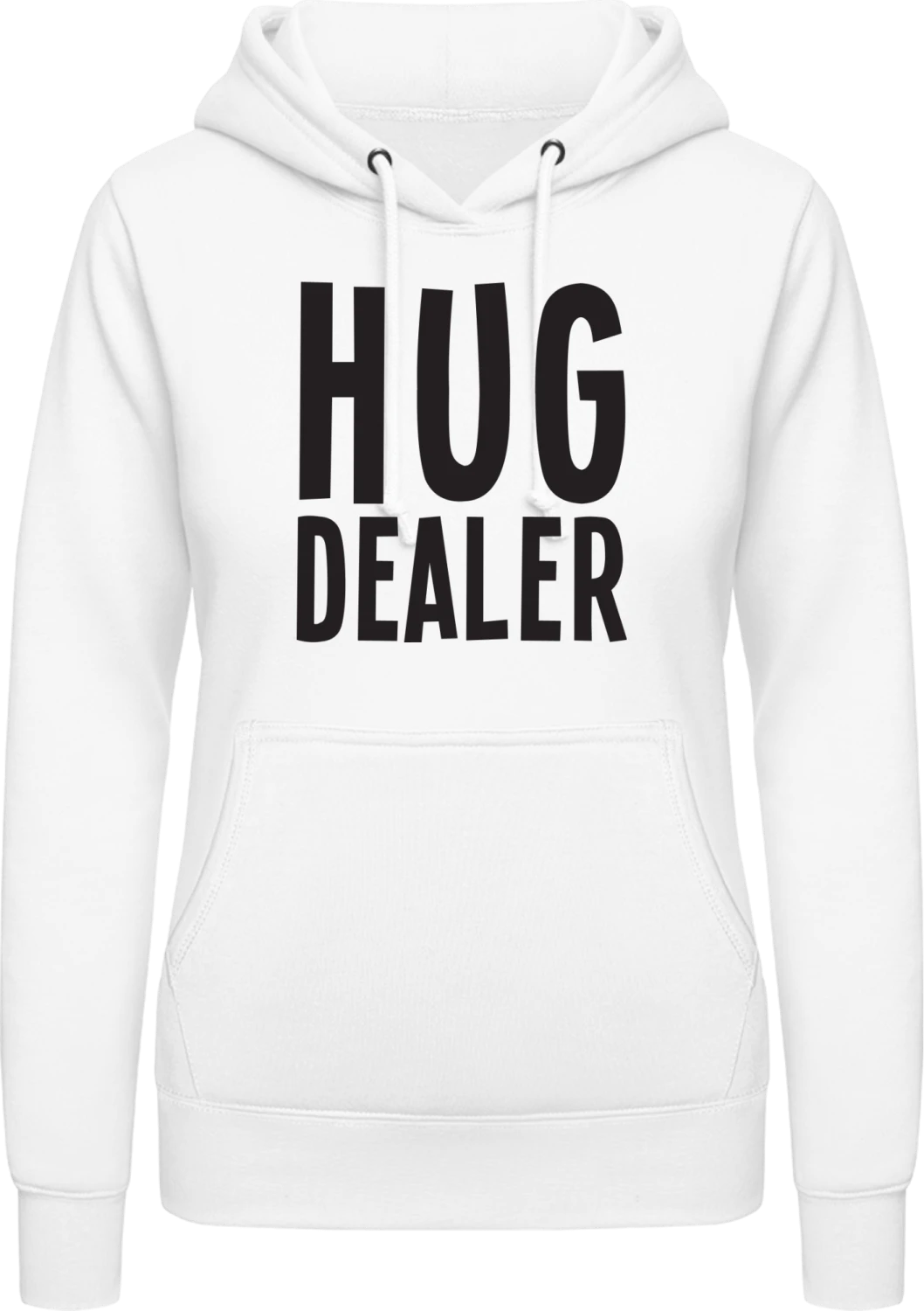 Hug Dealer - Arctic white AWDis ladies hoodie - Front