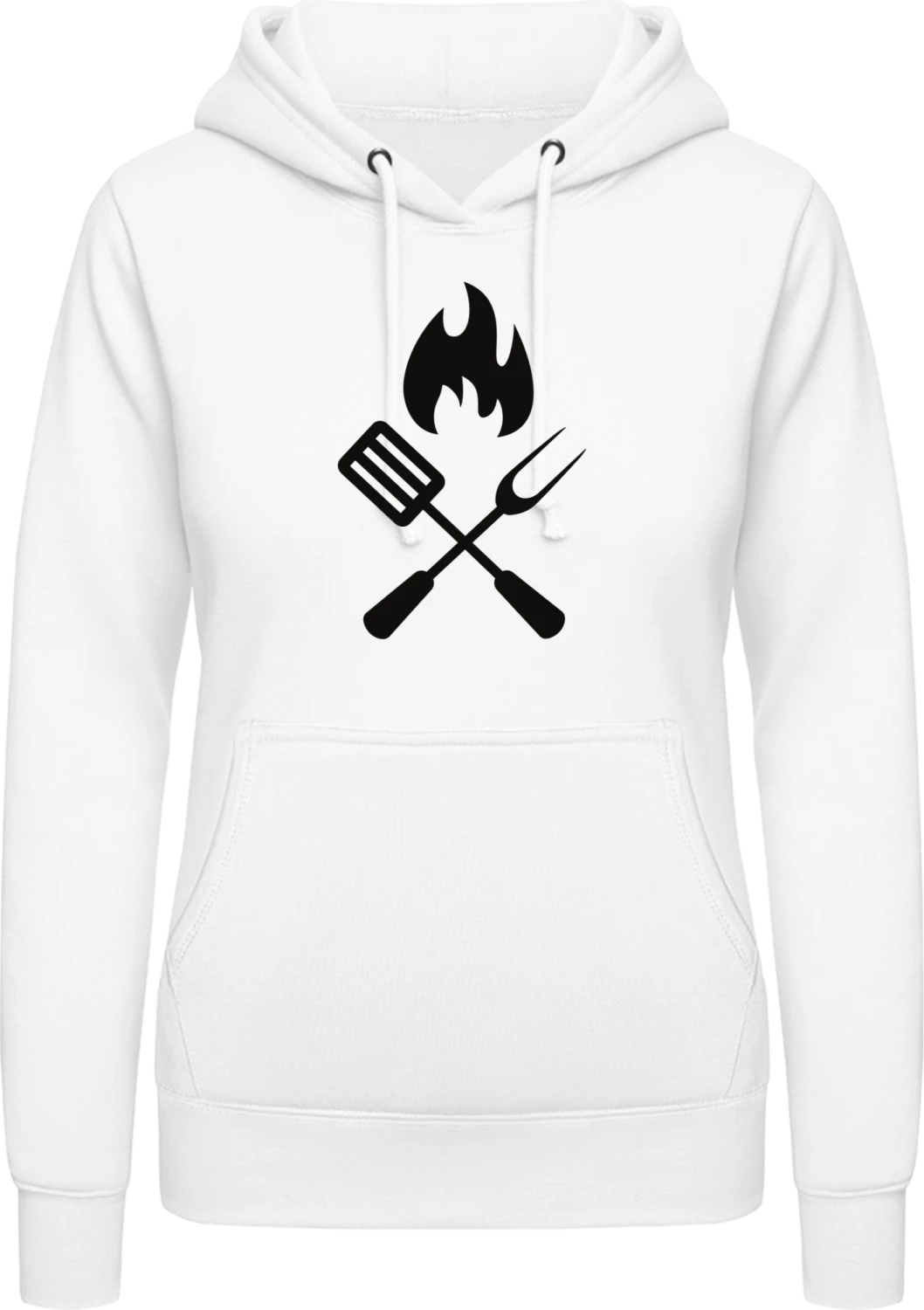 Grilling Kitt - Arctic white AWDis ladies hoodie - Front