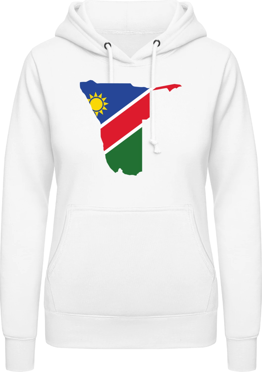 Namibia Map - Arctic white AWDis ladies hoodie - Front