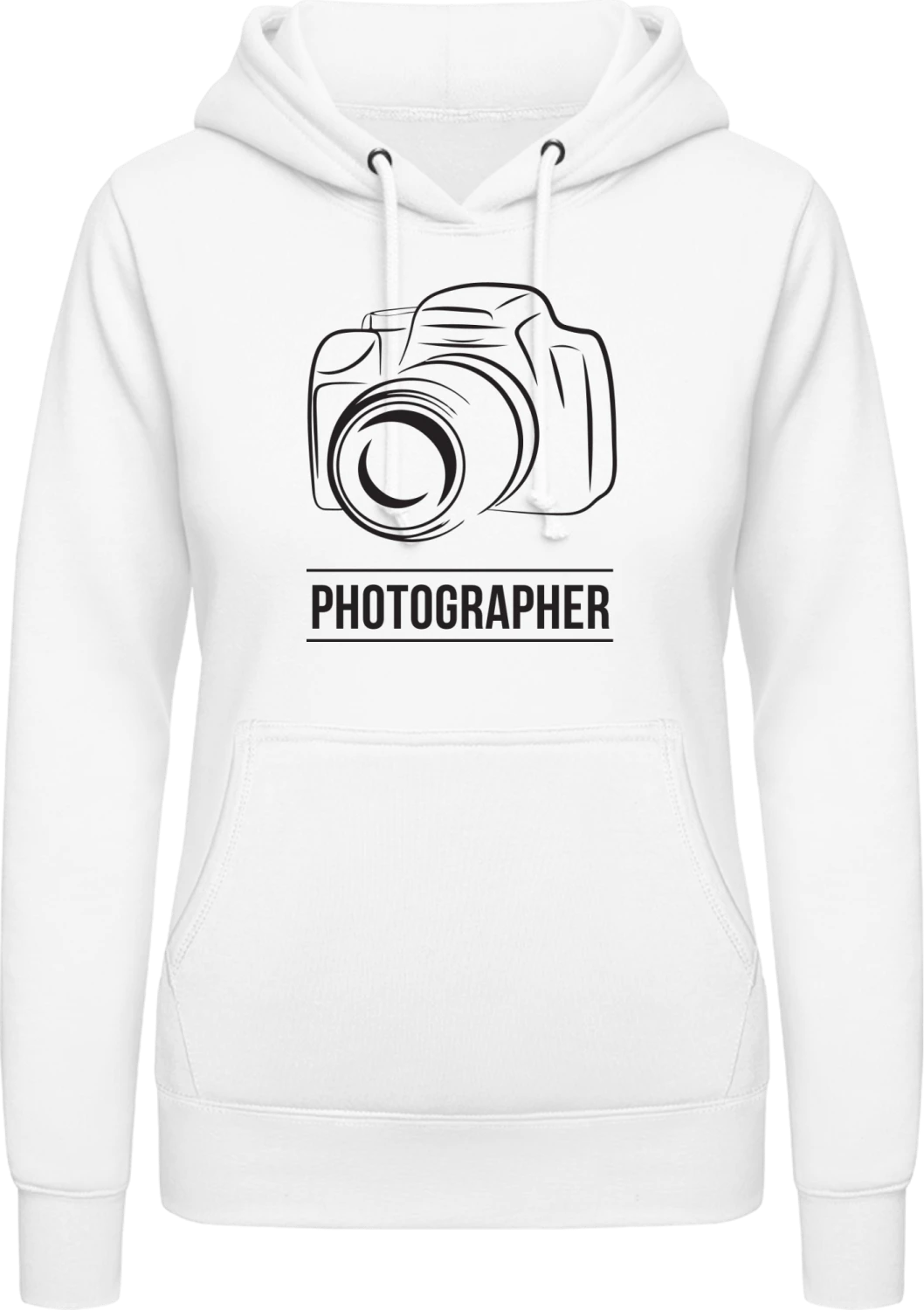 Photographer Cam - Arctic white AWDis ladies hoodie - Front