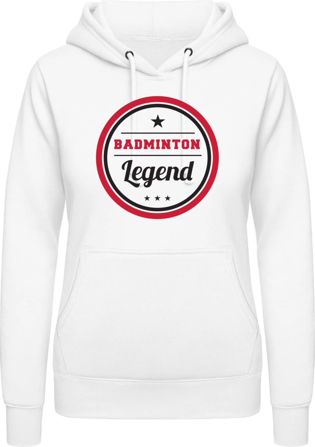 Badminton Legend - Arctic white AWDis ladies hoodie - Front