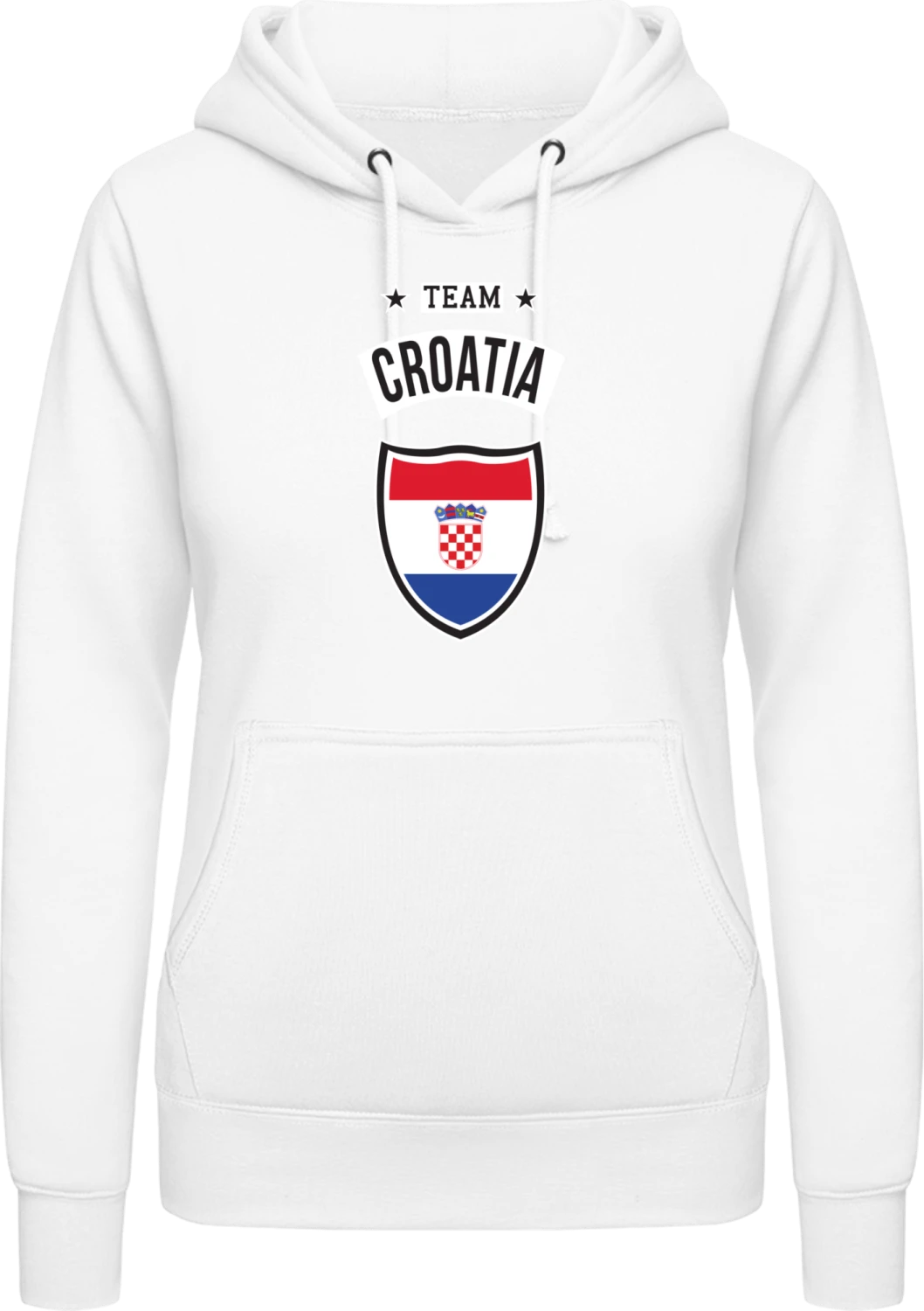 Team Croatia - Arctic white AWDis ladies hoodie - Front