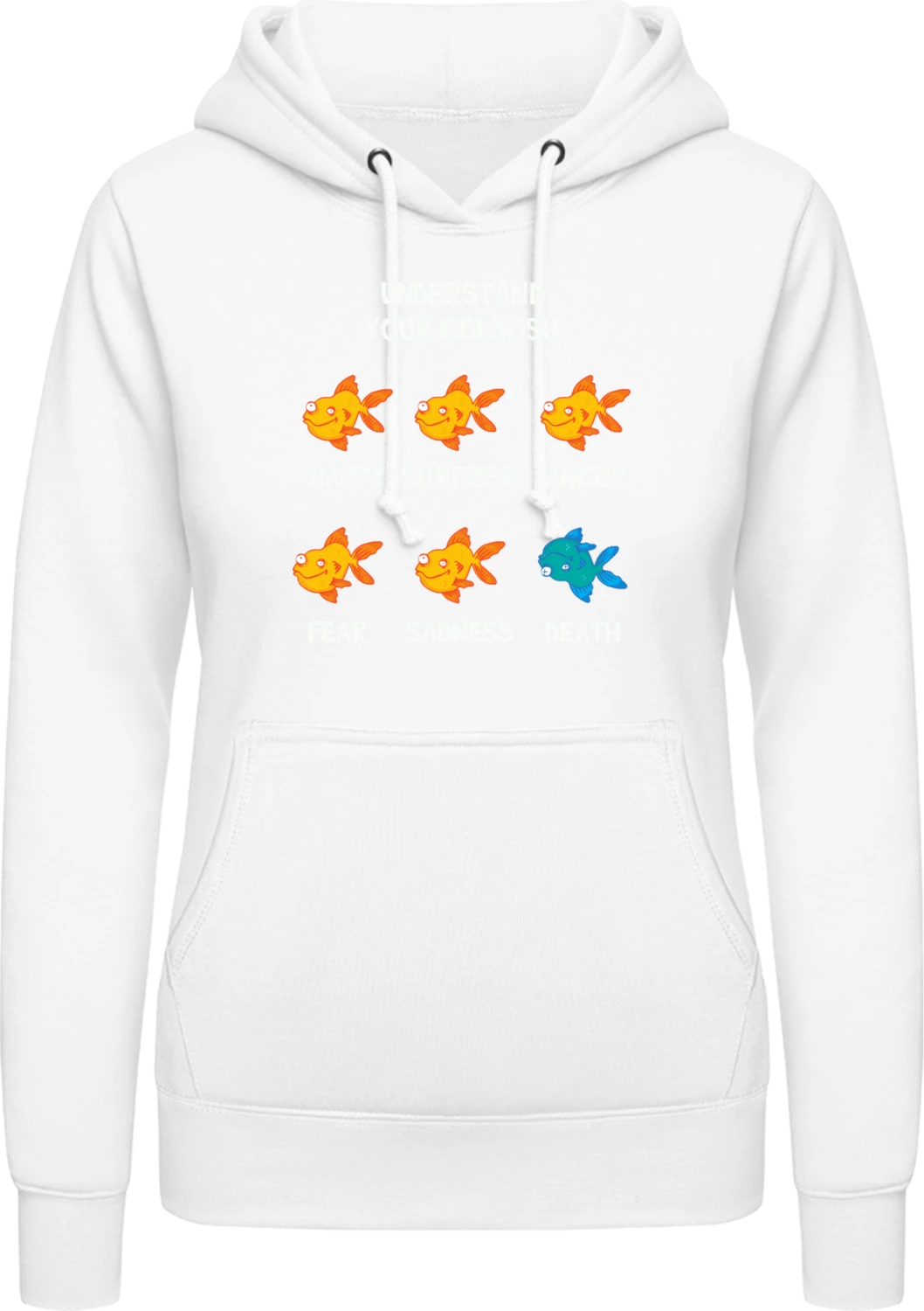 Understand Your Goldfish - Arctic white AWDis ladies hoodie - Front