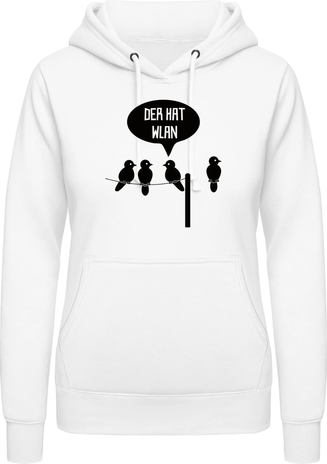 Der hat Wlan - Arctic white AWDis ladies hoodie - Front