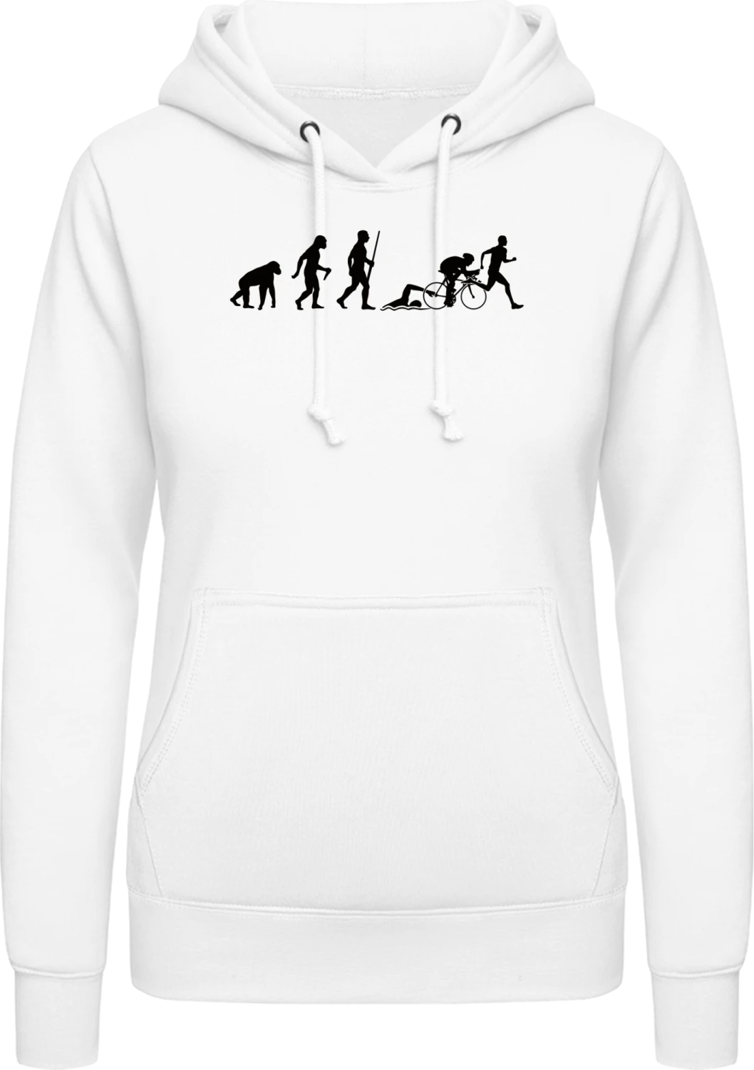 Triathlon Evolution - Arctic white AWDis ladies hoodie - Front