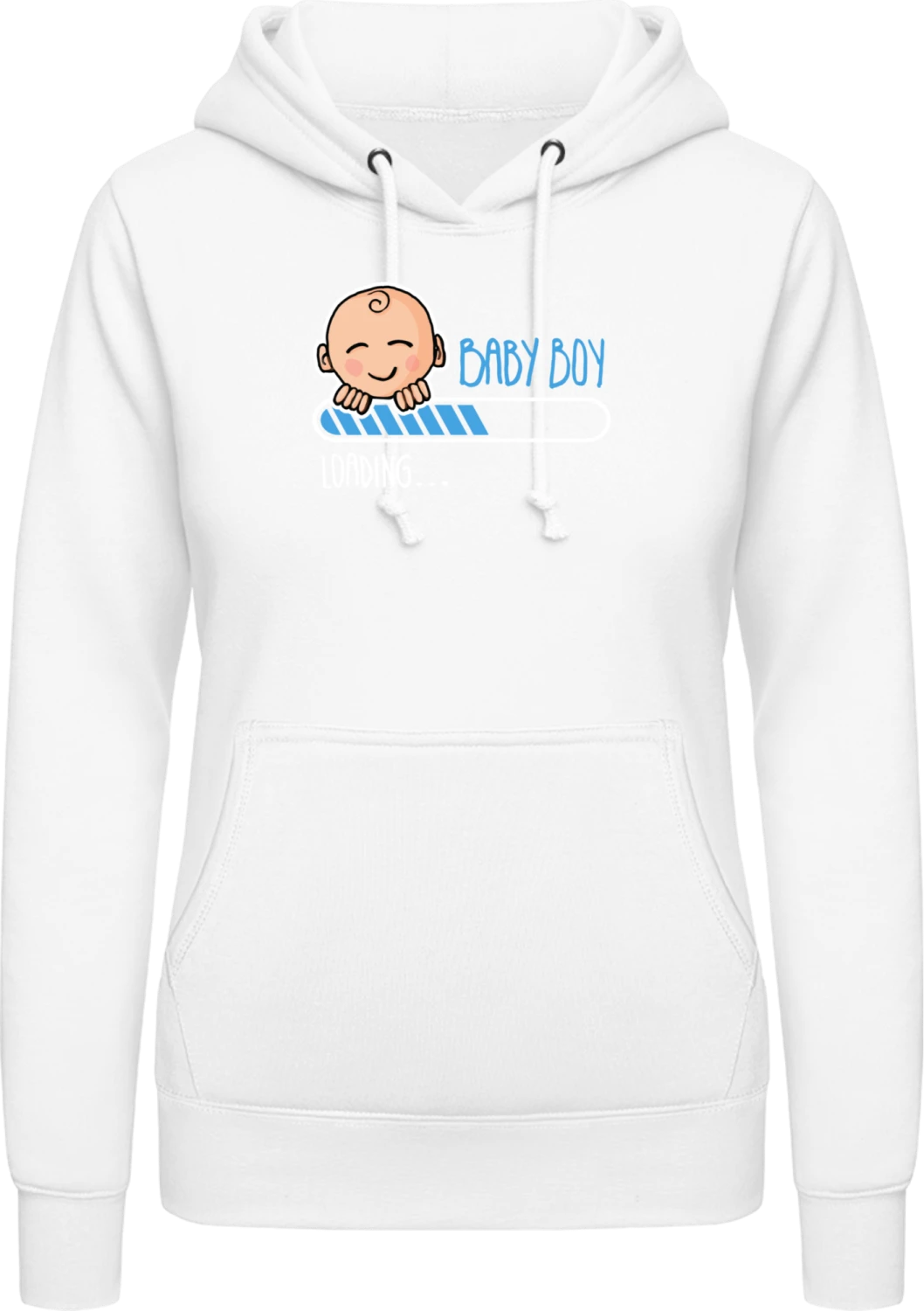 Baby Boy Loading Comic - Arctic white AWDis ladies hoodie - Front