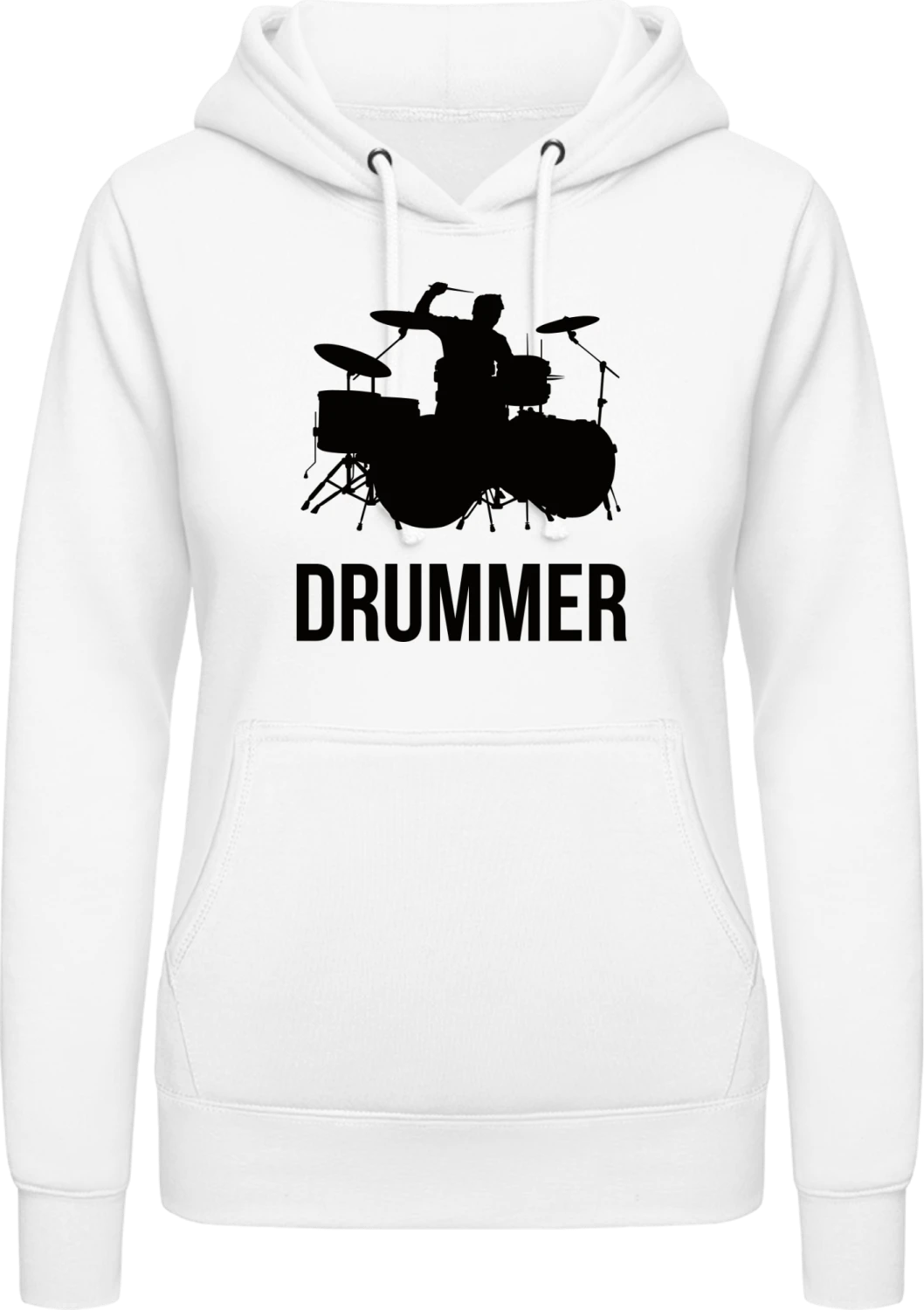 Drummer - Arctic white AWDis ladies hoodie - Front