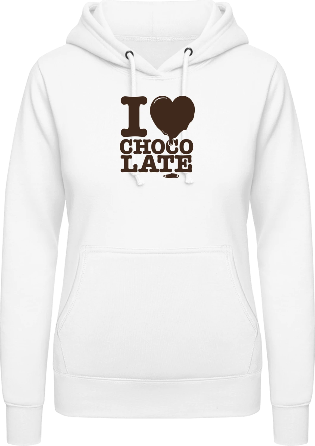 I Love Chocolate - Arctic white AWDis ladies hoodie - Front