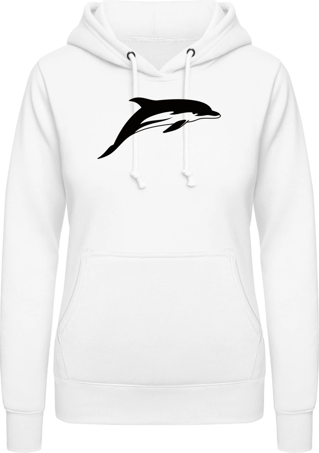 Dolphin - Arctic white AWDis ladies hoodie - Front