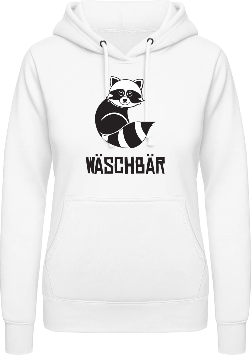 Waschbär - Arctic white AWDis ladies hoodie - Front