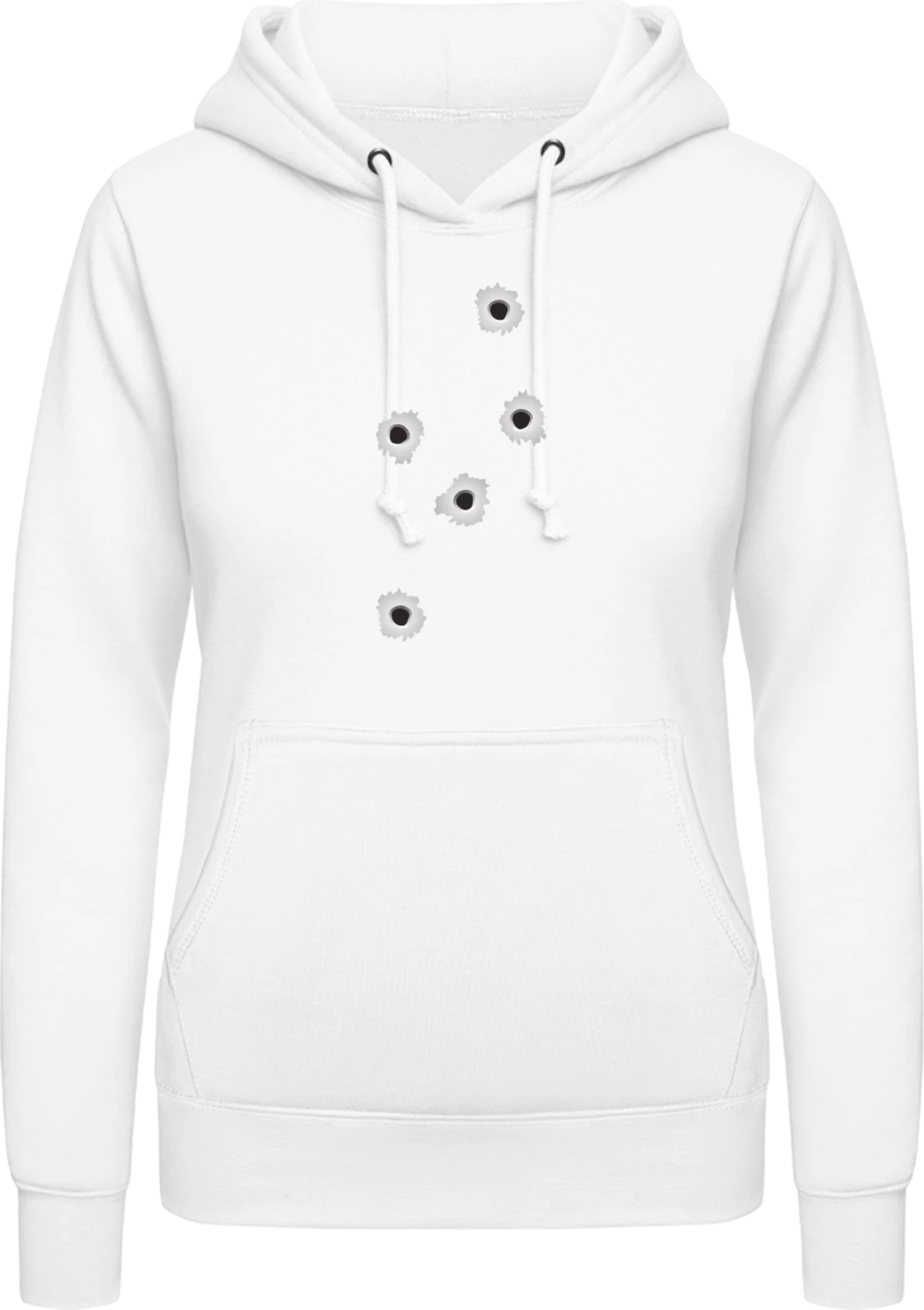 Bullet Shots Effect - Arctic white AWDis ladies hoodie - Front