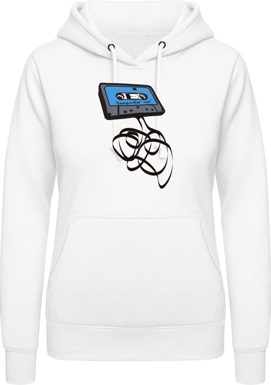 Retro Music Cassette - Arctic white AWDis ladies hoodie - Front