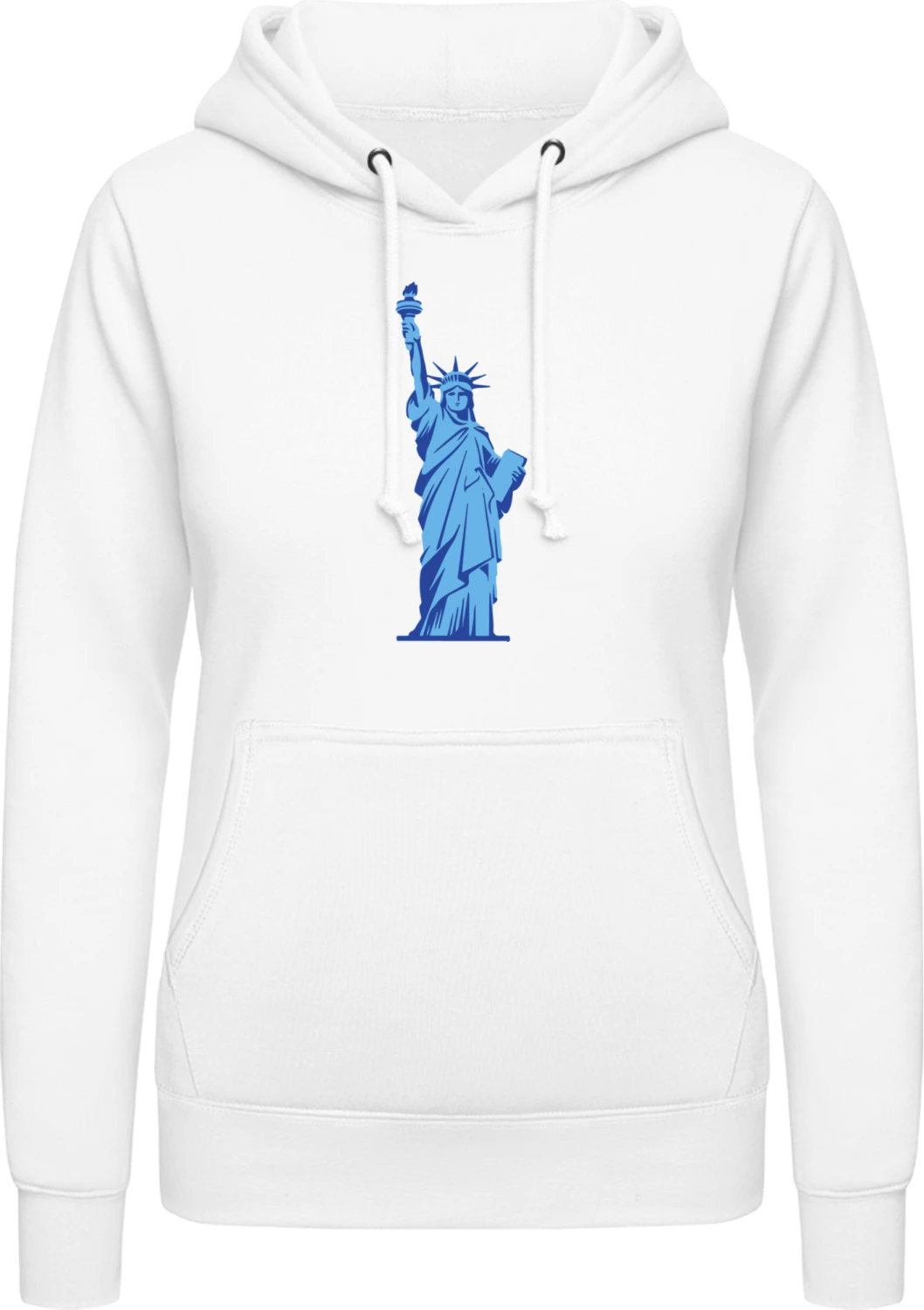 Freiheitsstatue - Arctic white AWDis ladies hoodie - Front