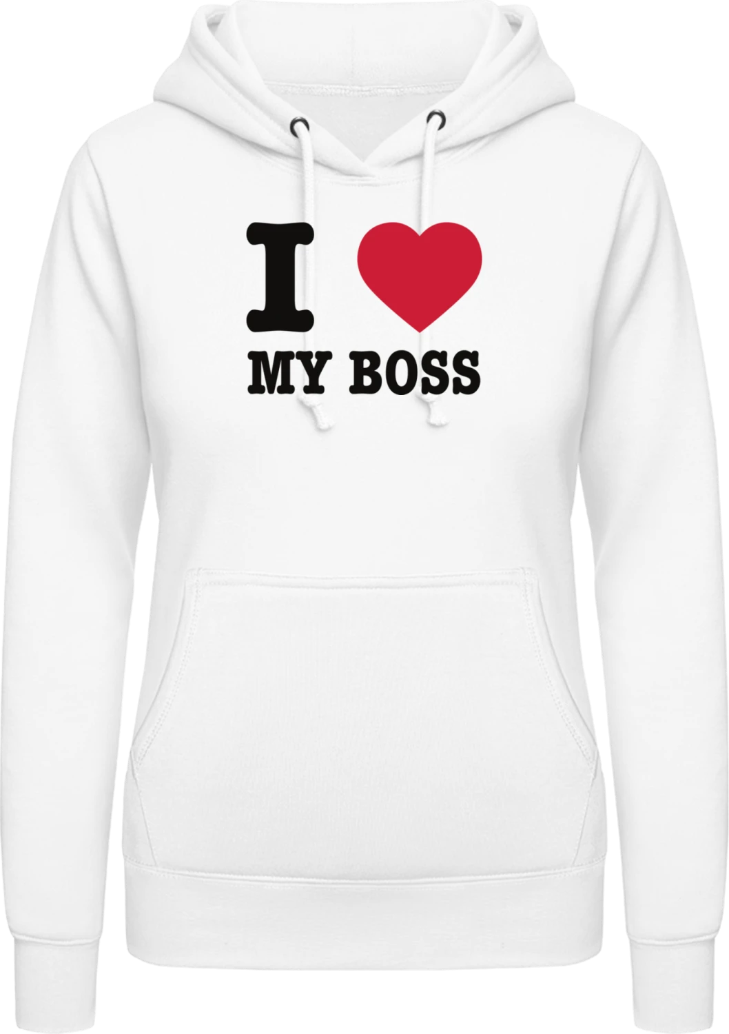 I Love My Boss - Arctic white AWDis ladies hoodie - Front