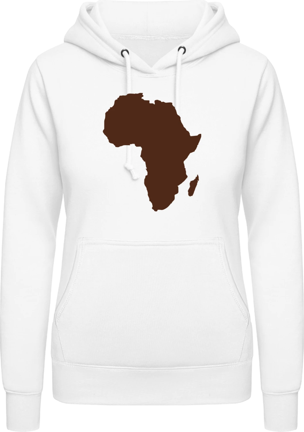 Afrika Karte - Arctic white AWDis ladies hoodie - Front