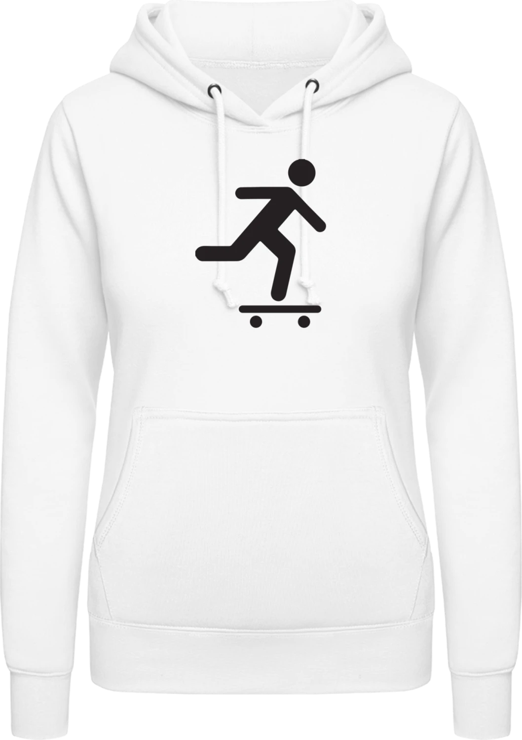 Skateboarder Icon - Arctic white AWDis ladies hoodie - Front