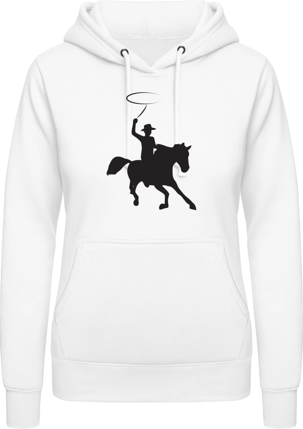 Cowboy - Arctic white AWDis ladies hoodie - Front