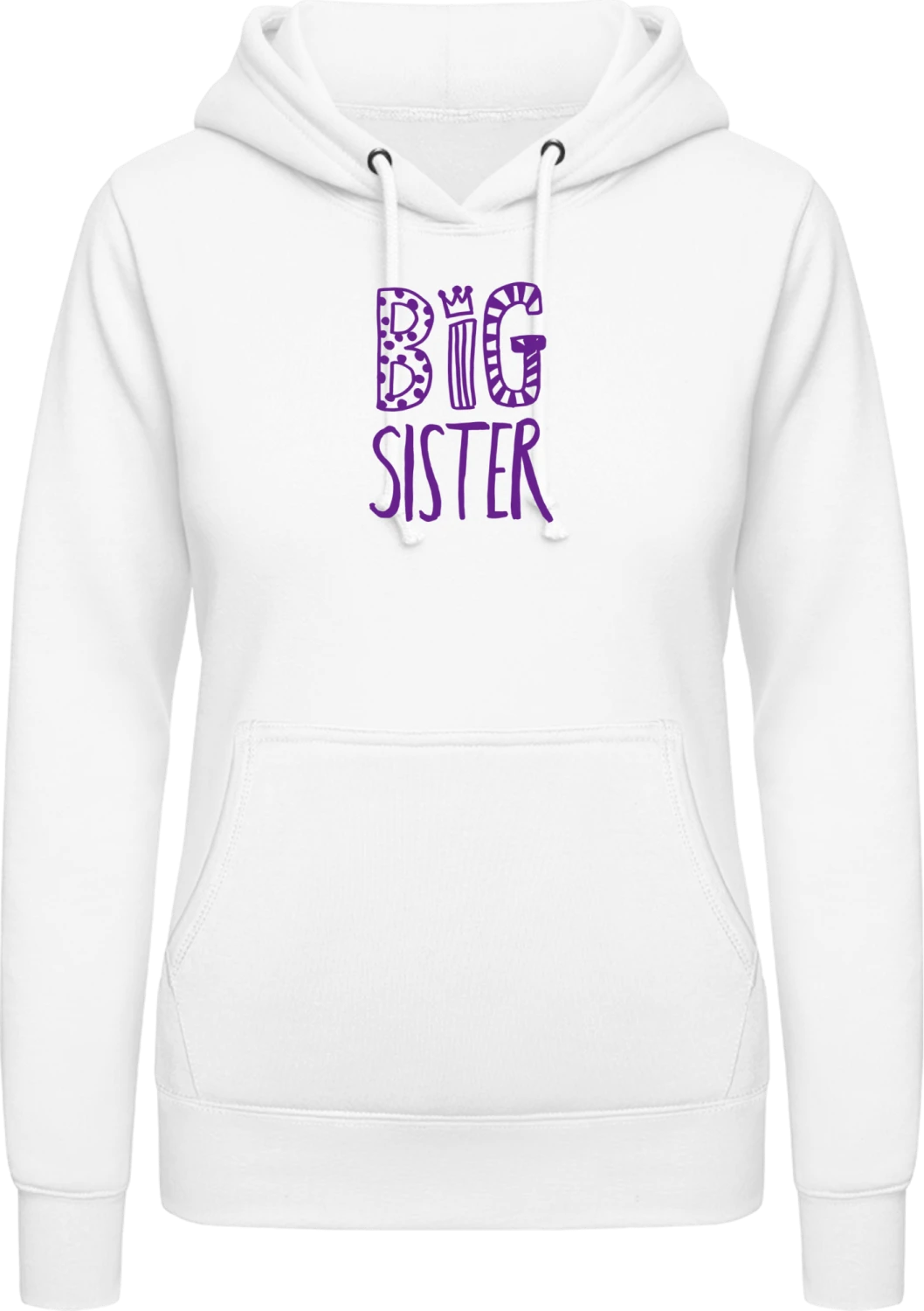 Big Sister - Arctic white AWDis ladies hoodie - Front