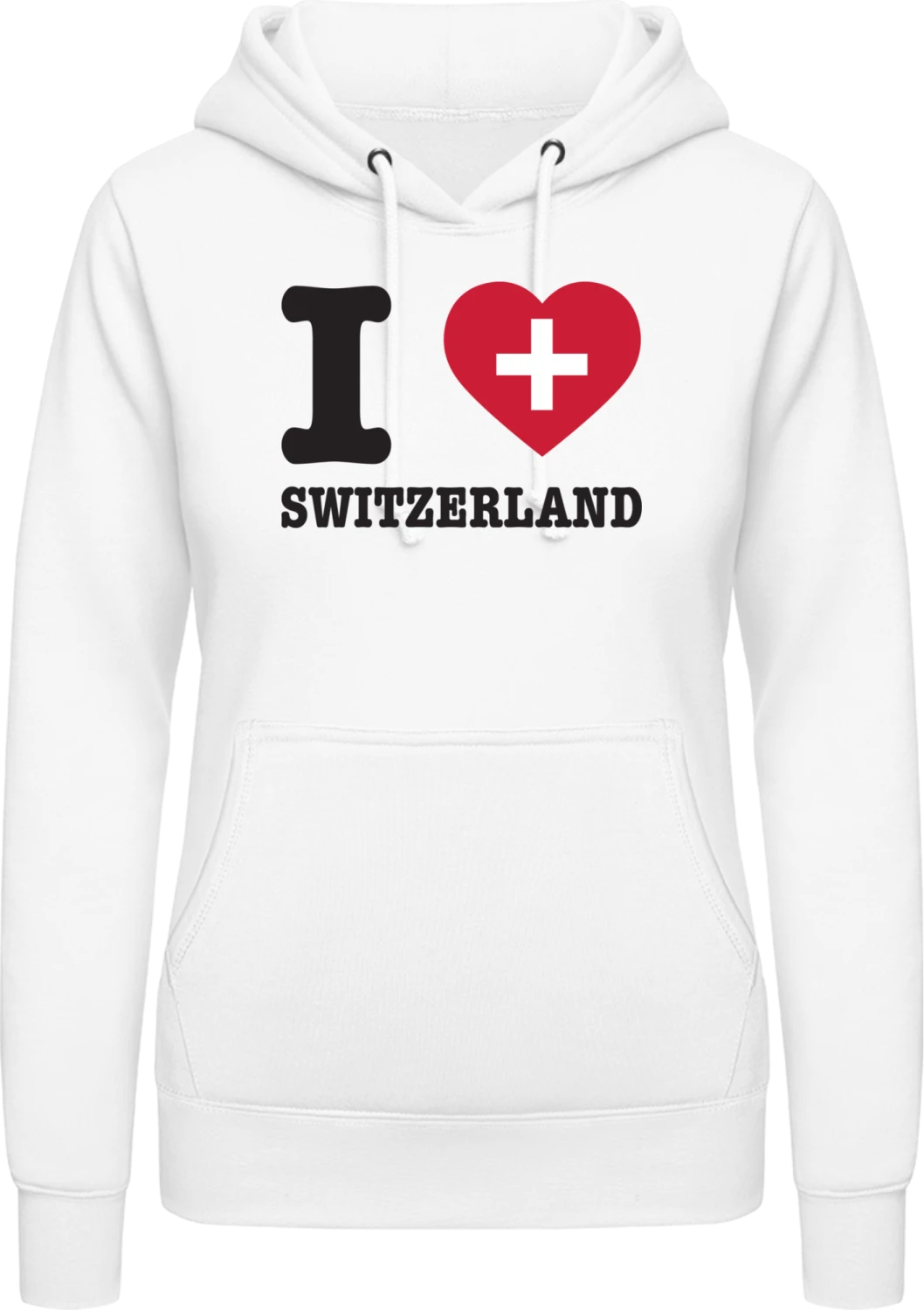 I Love Switzerland - Arctic white AWDis ladies hoodie - Front