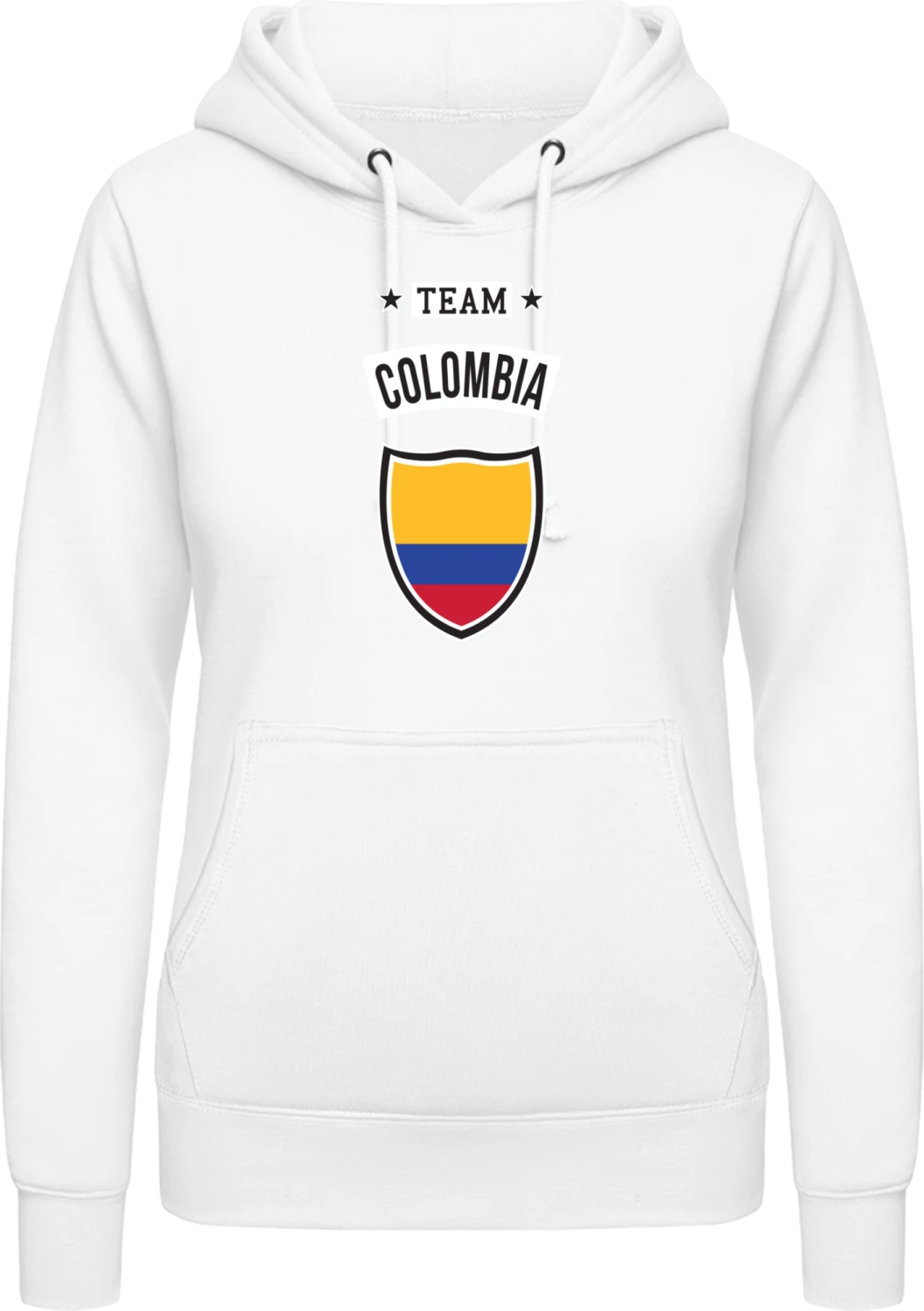 Team Colombia - Arctic white AWDis ladies hoodie - Front