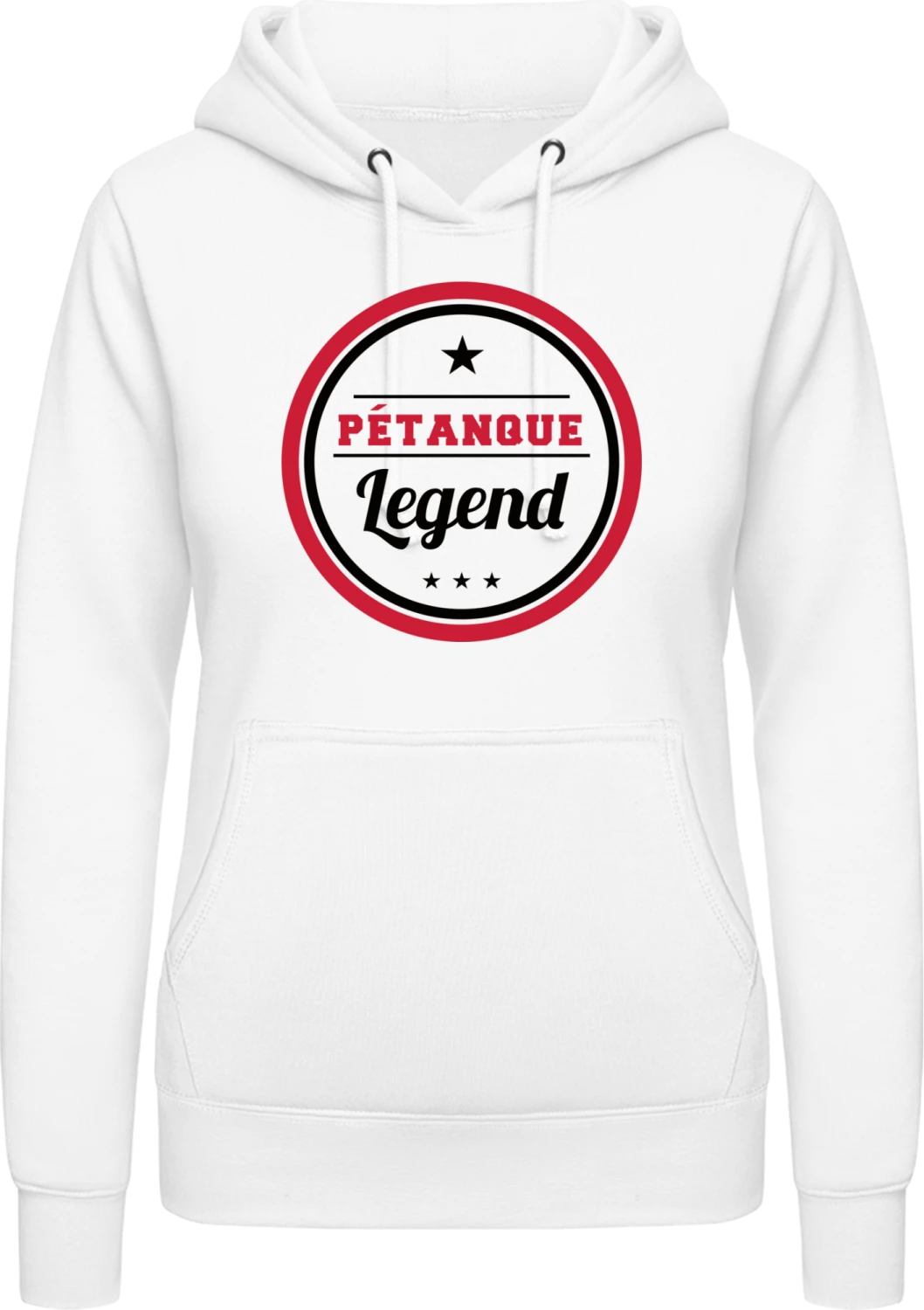 Pétanque Legend - Arctic white AWDis ladies hoodie - Front