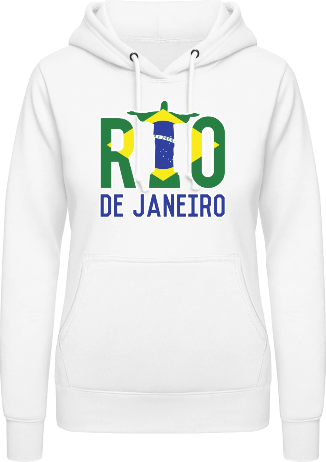 Rio De Janeiro Brasil - Arctic white AWDis ladies hoodie - Front