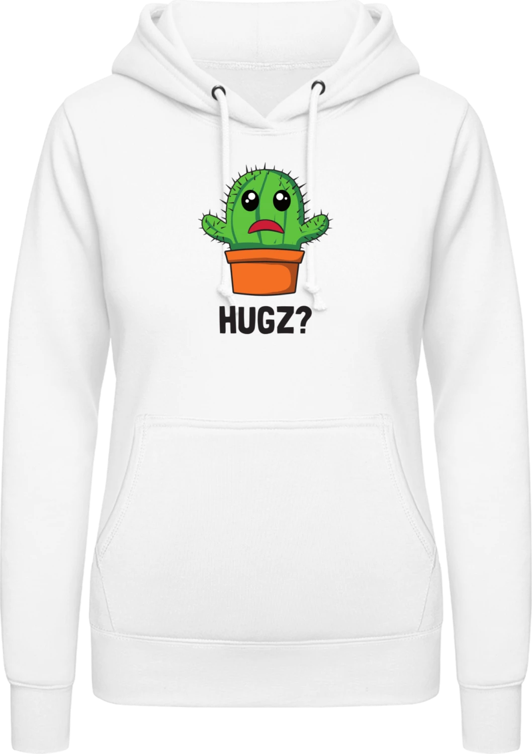 Hugz Cactus - Arctic white AWDis ladies hoodie - Front