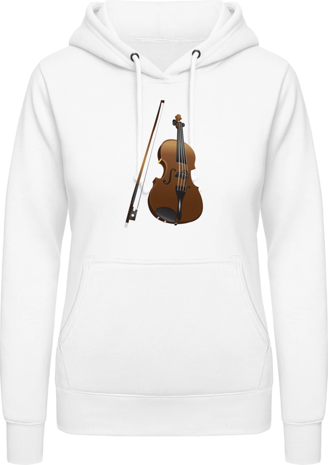 Geige Realistisch - Arctic white AWDis ladies hoodie - Front