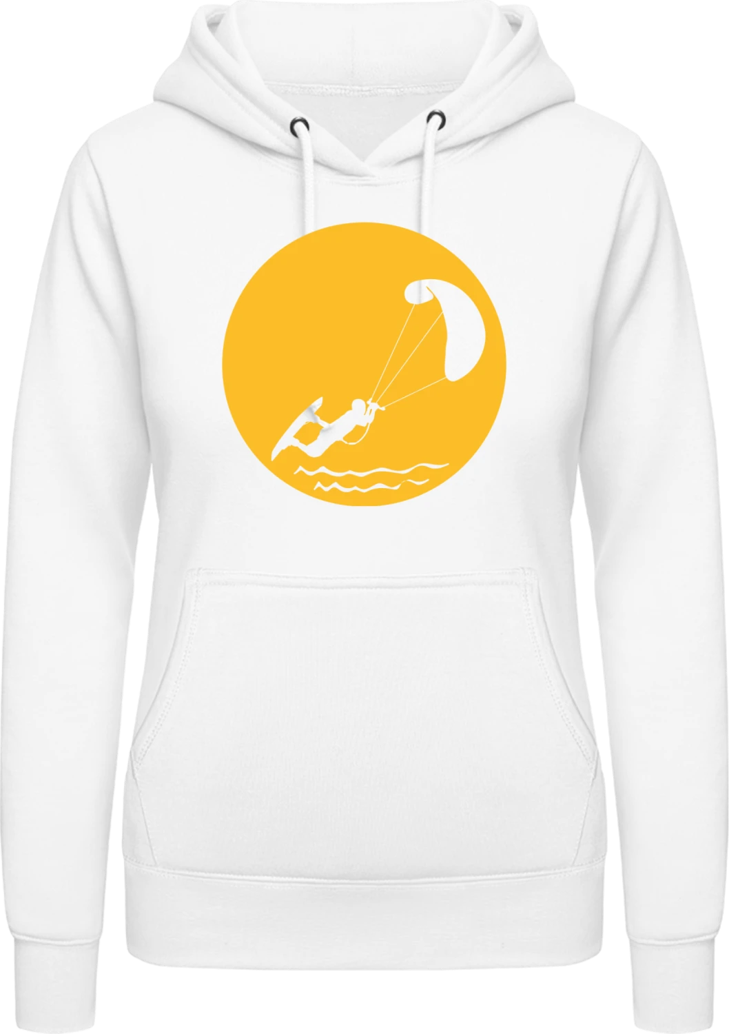 Kitesurfer In Moonlight - Arctic white AWDis ladies hoodie - Front