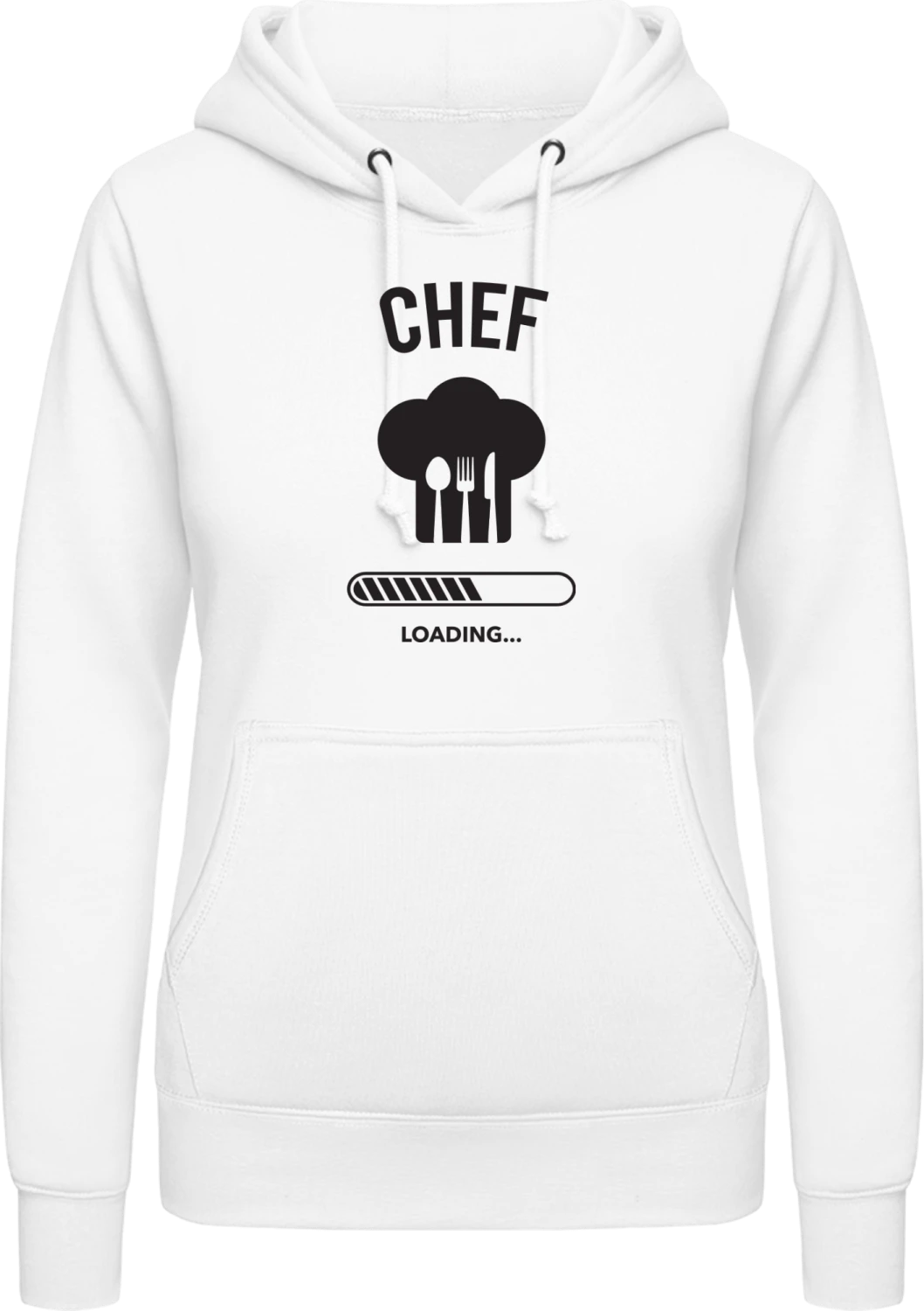 Chef Loading - Arctic white AWDis ladies hoodie - Front