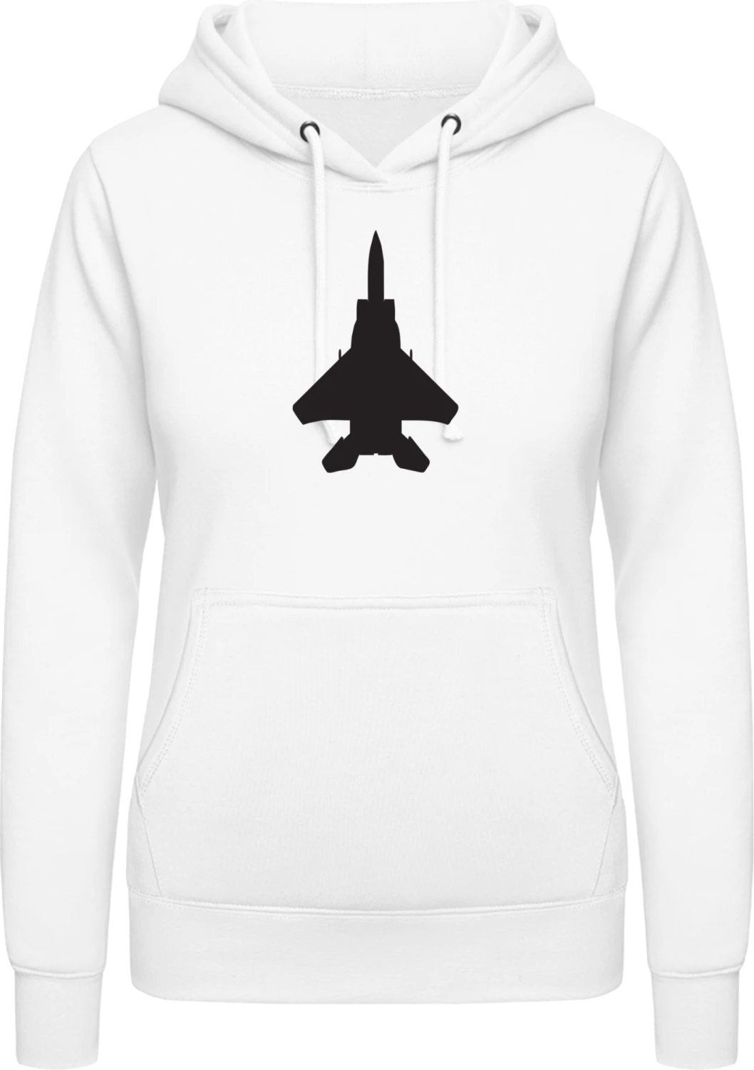 F16 Jet - Arctic white AWDis ladies hoodie - Front