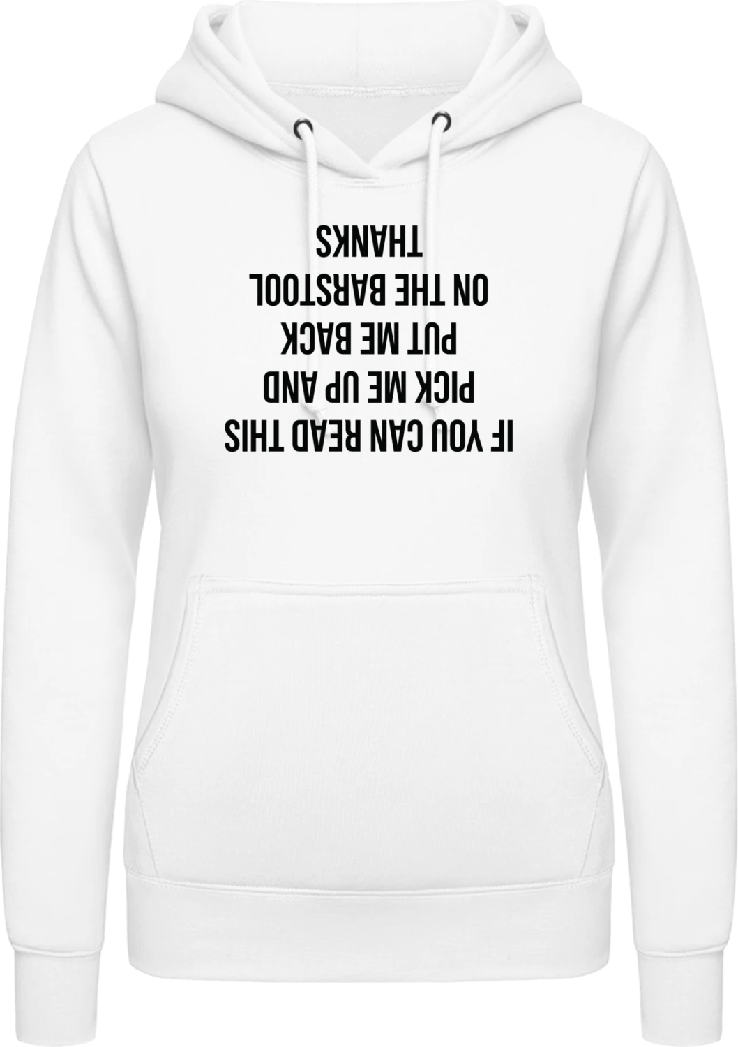 Put Me Back On The Barstool - Arctic white AWDis ladies hoodie - Front