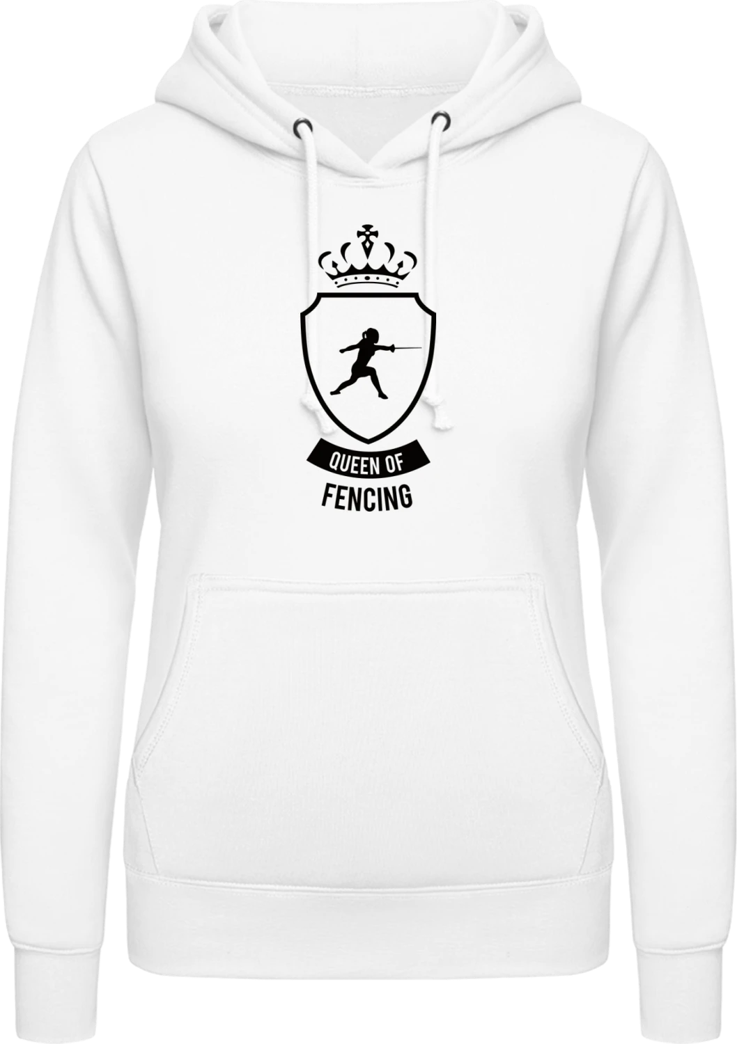 Queen Of Fencing - Arctic white AWDis ladies hoodie - Front